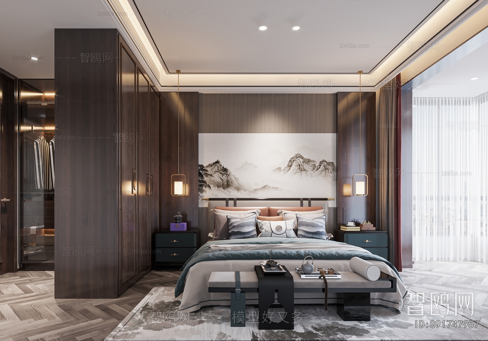 New Chinese Style Bedroom