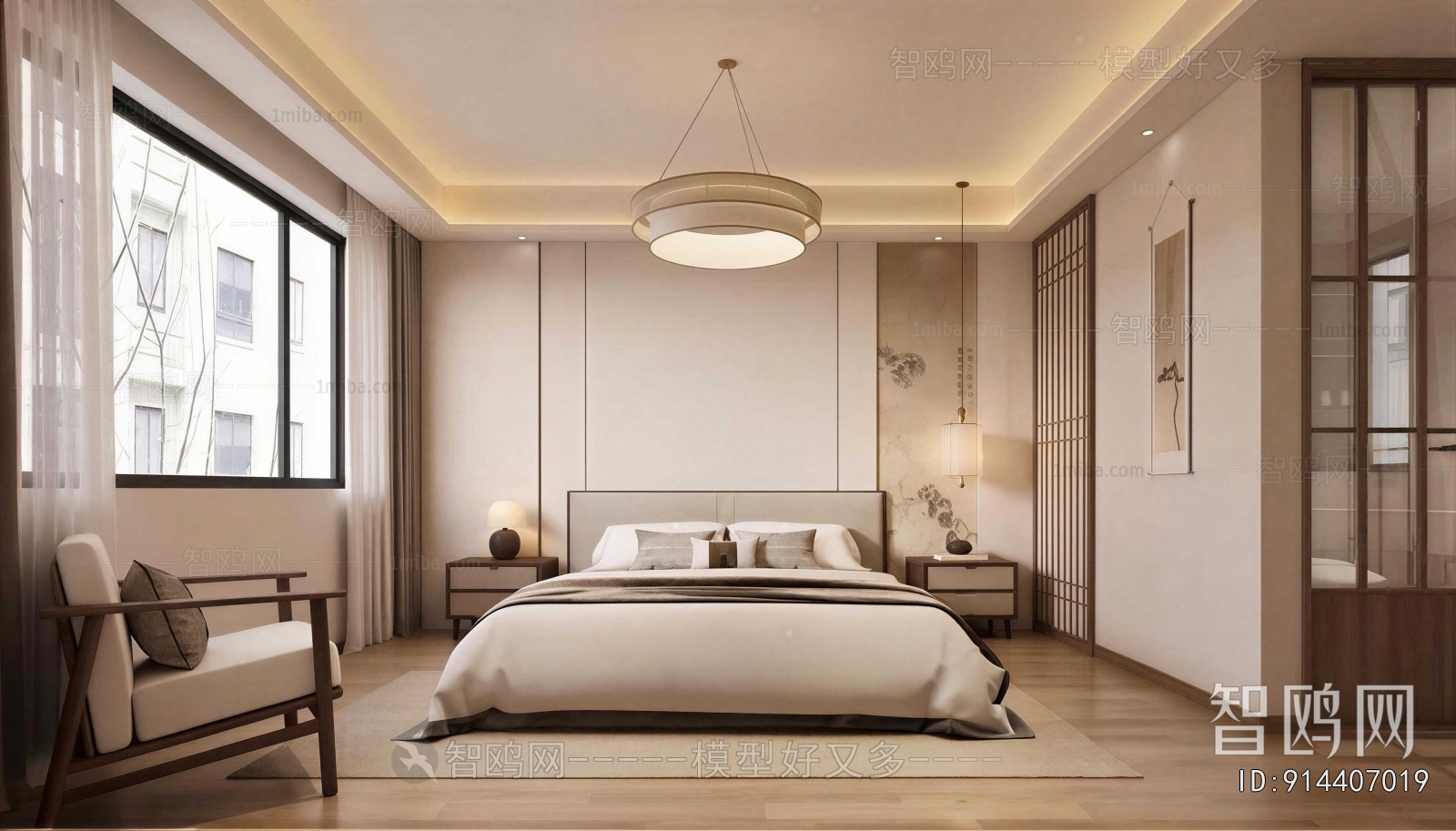 New Chinese Style Bedroom