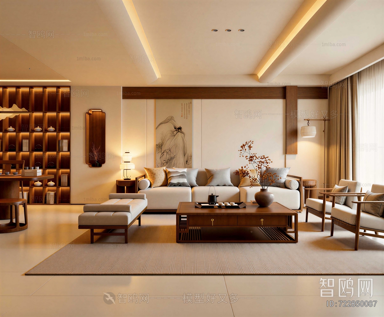 New Chinese Style A Living Room