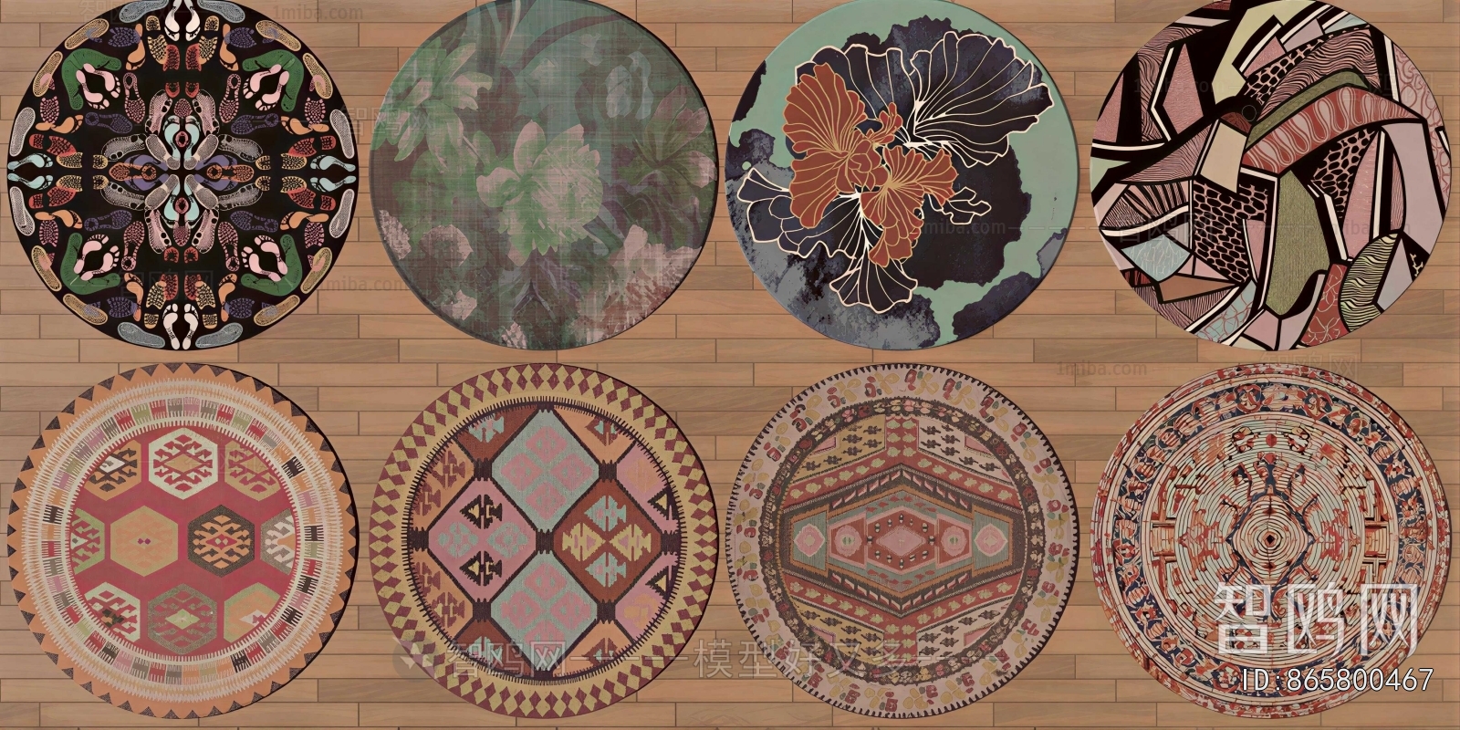 New Chinese Style Circular Carpet