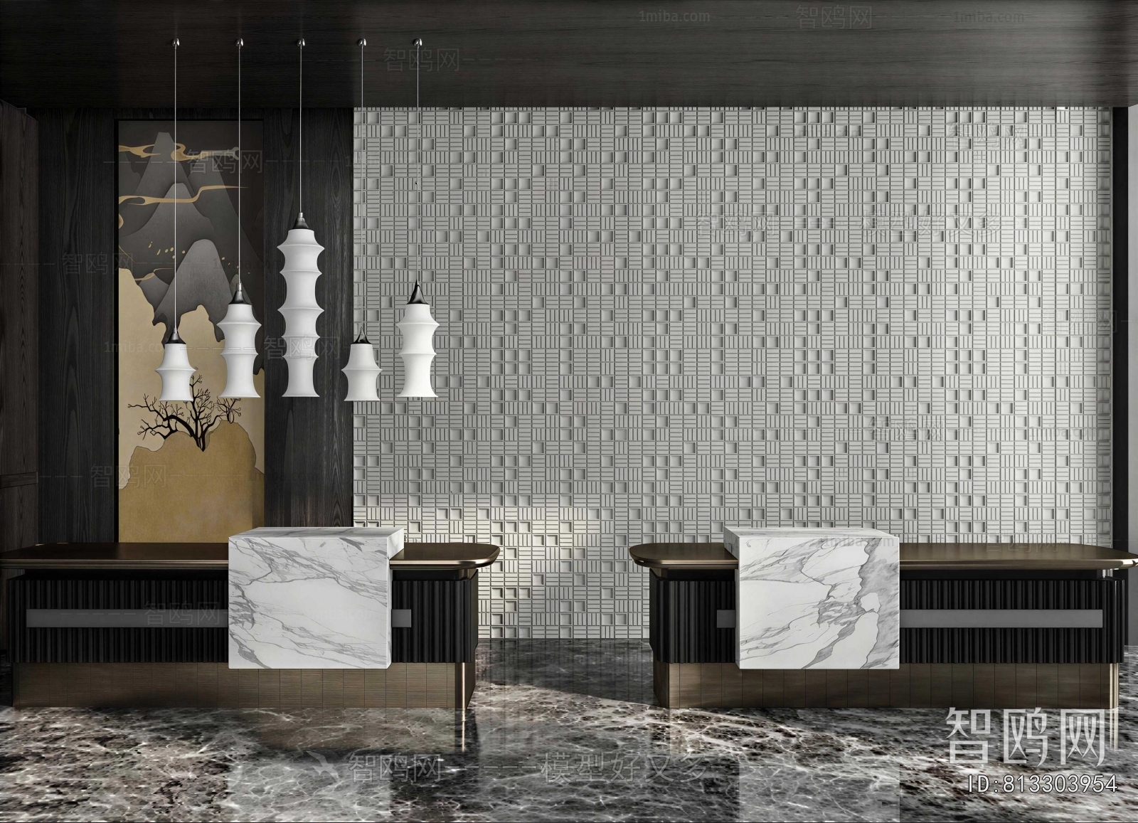 New Chinese Style Reception Desk