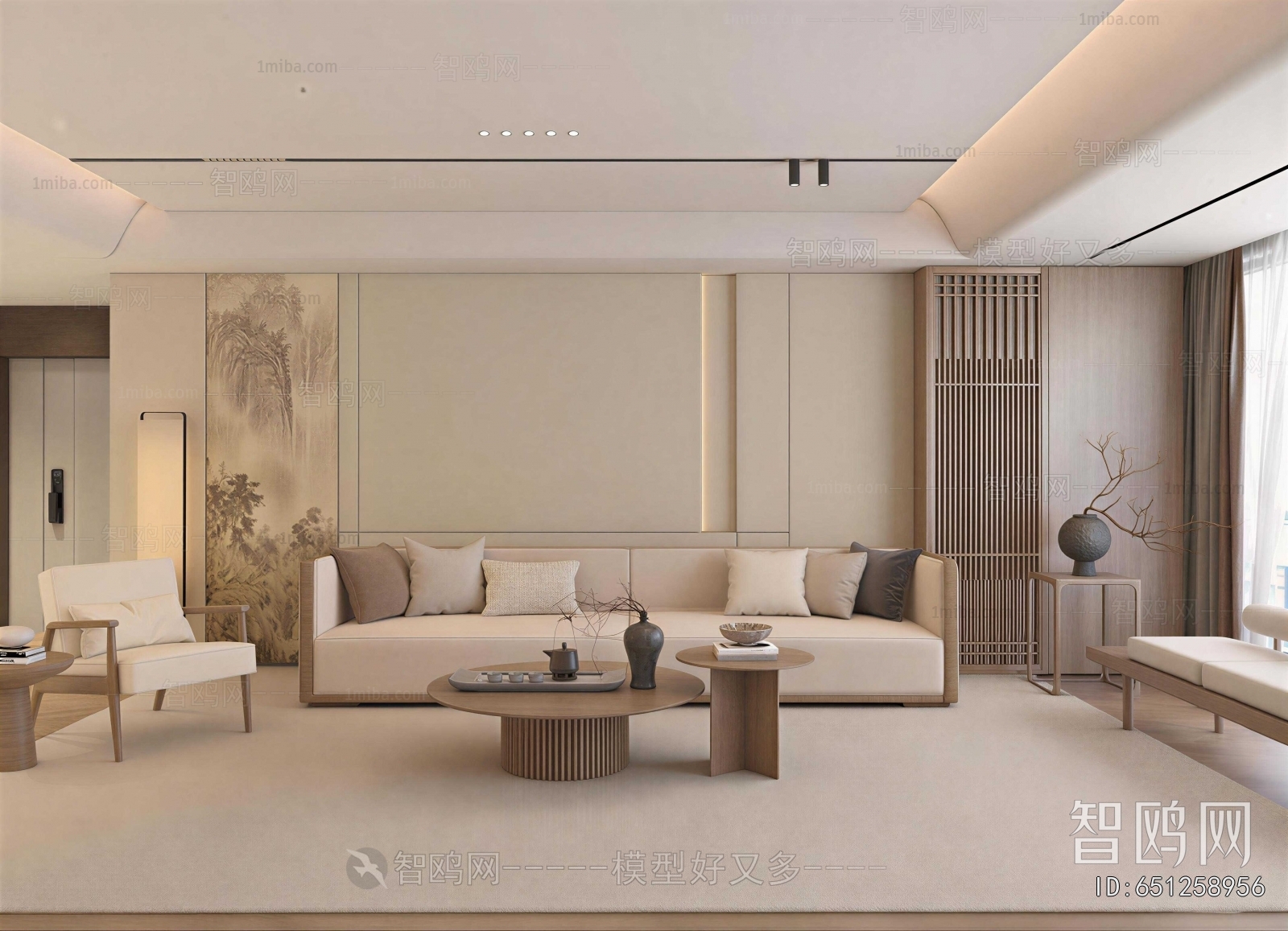 New Chinese Style A Living Room