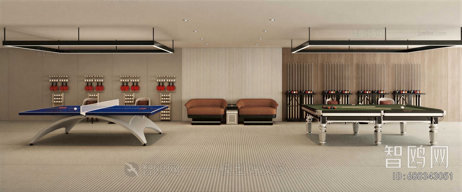 New Chinese Style Staff Recreation Room