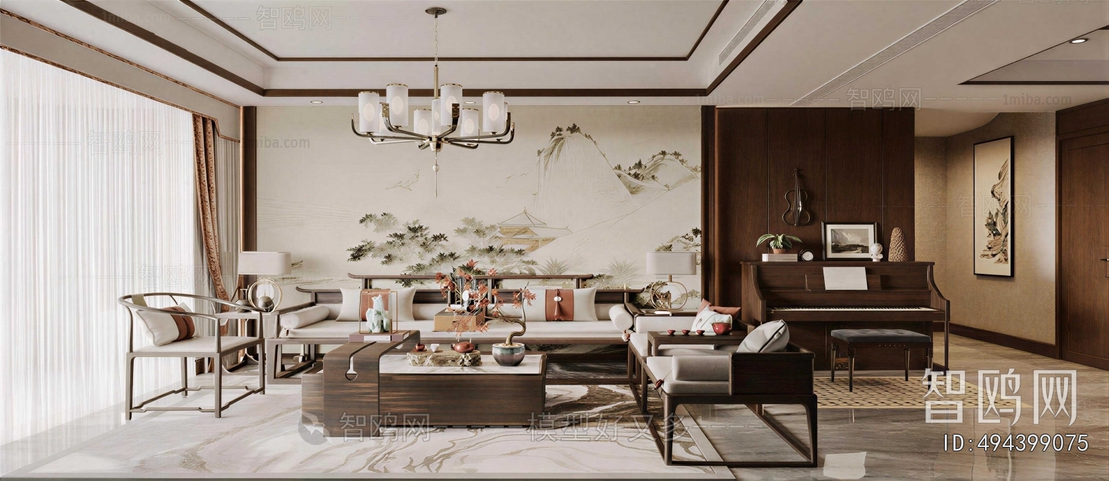 New Chinese Style A Living Room