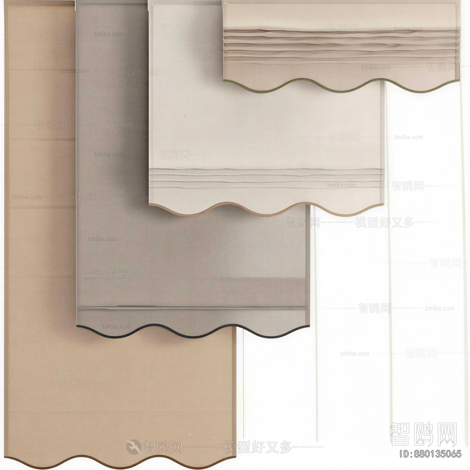 New Chinese Style Roman Curtain
