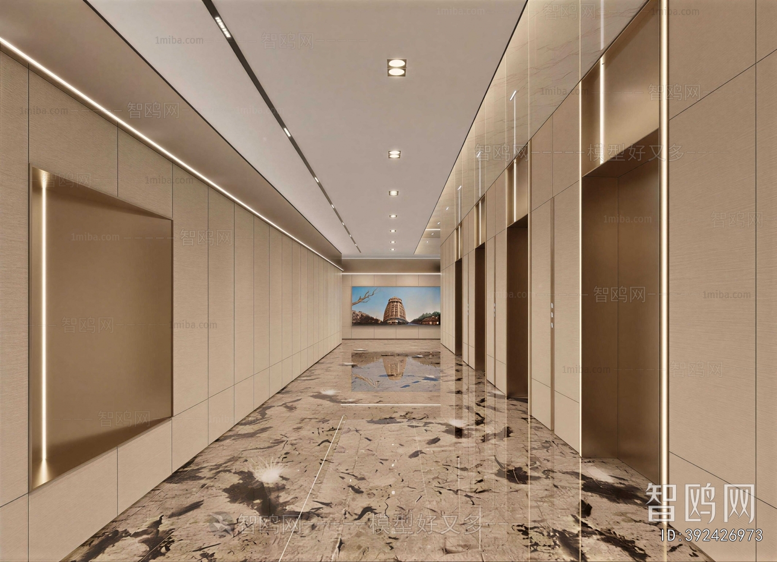 Modern Office Elevator Hall