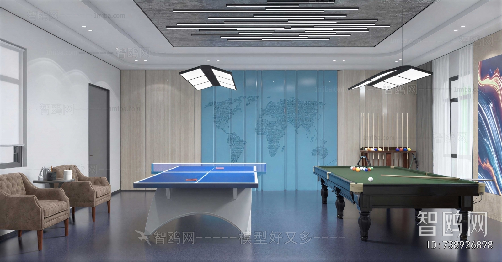 Modern Billiard Room