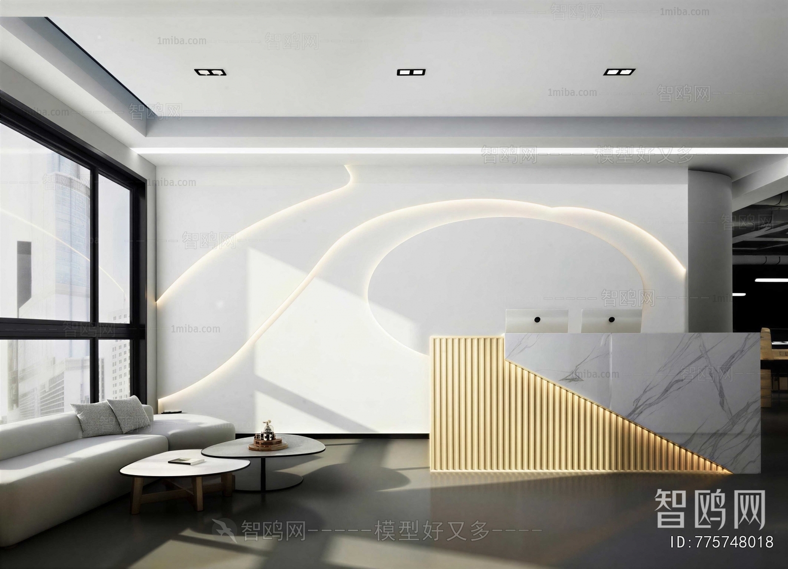 Modern Office Reception Desk