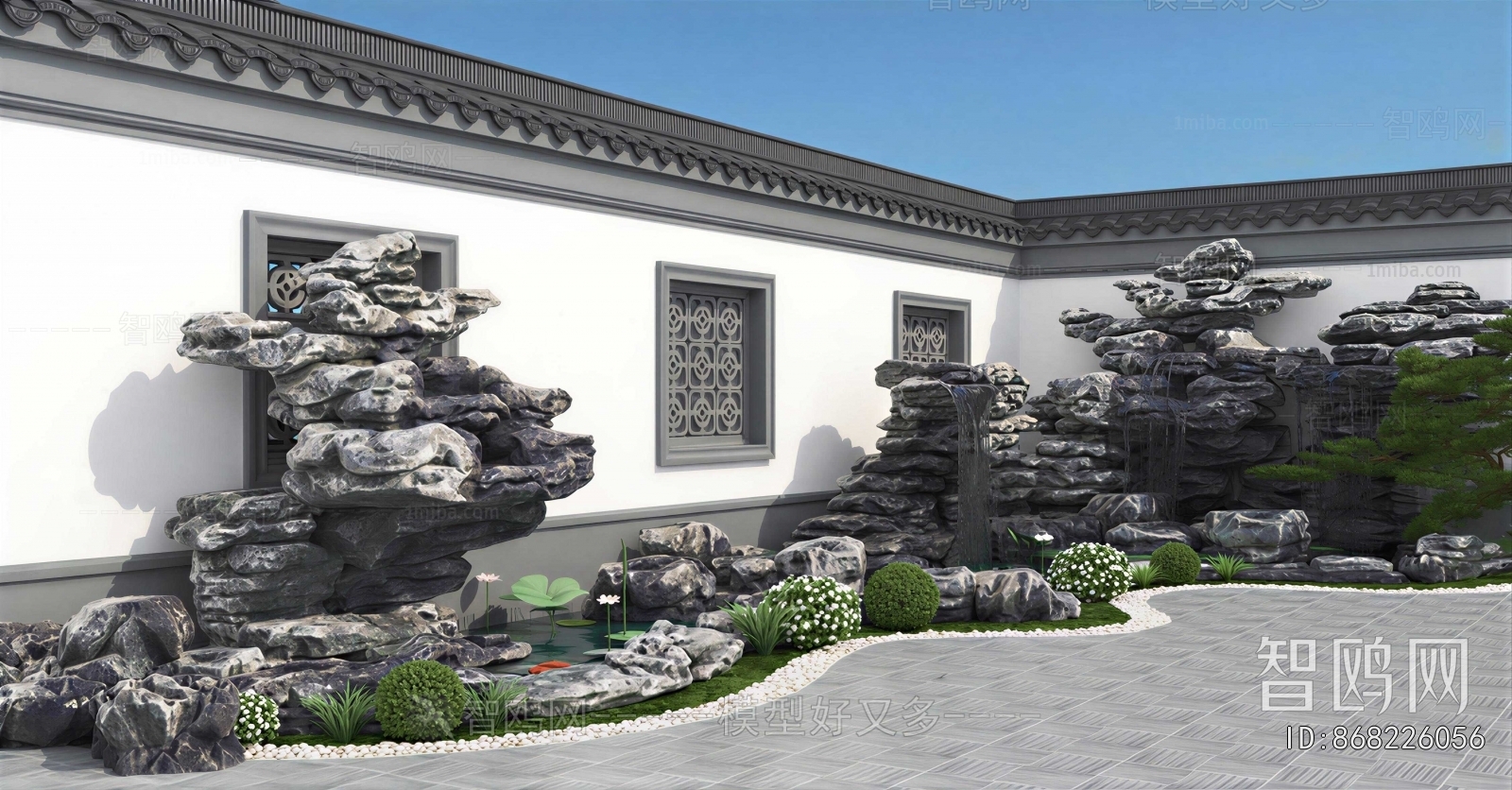 New Chinese Style Rockery Waterscape