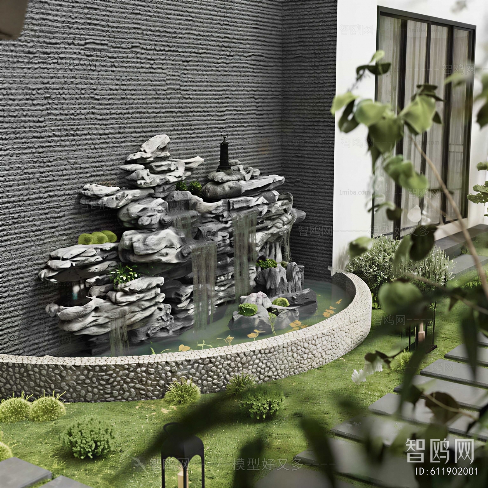 New Chinese Style Rockery Waterscape