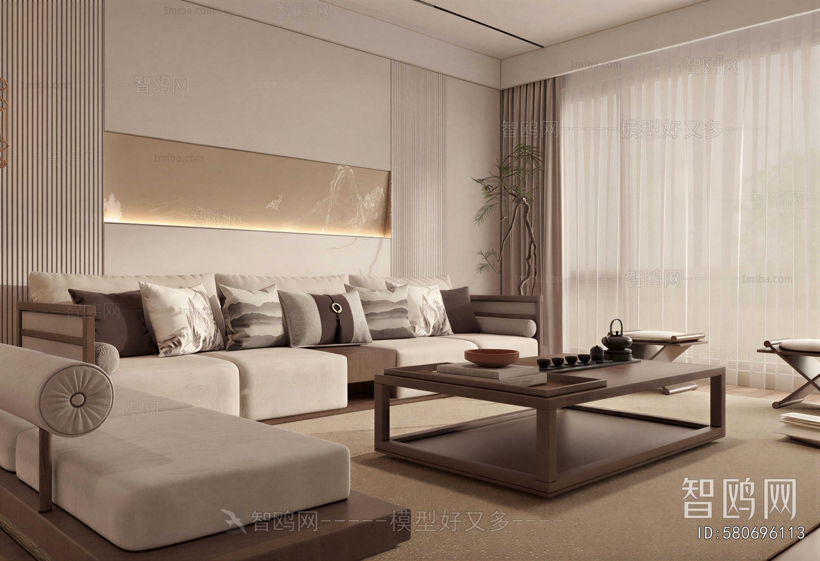 New Chinese Style A Living Room