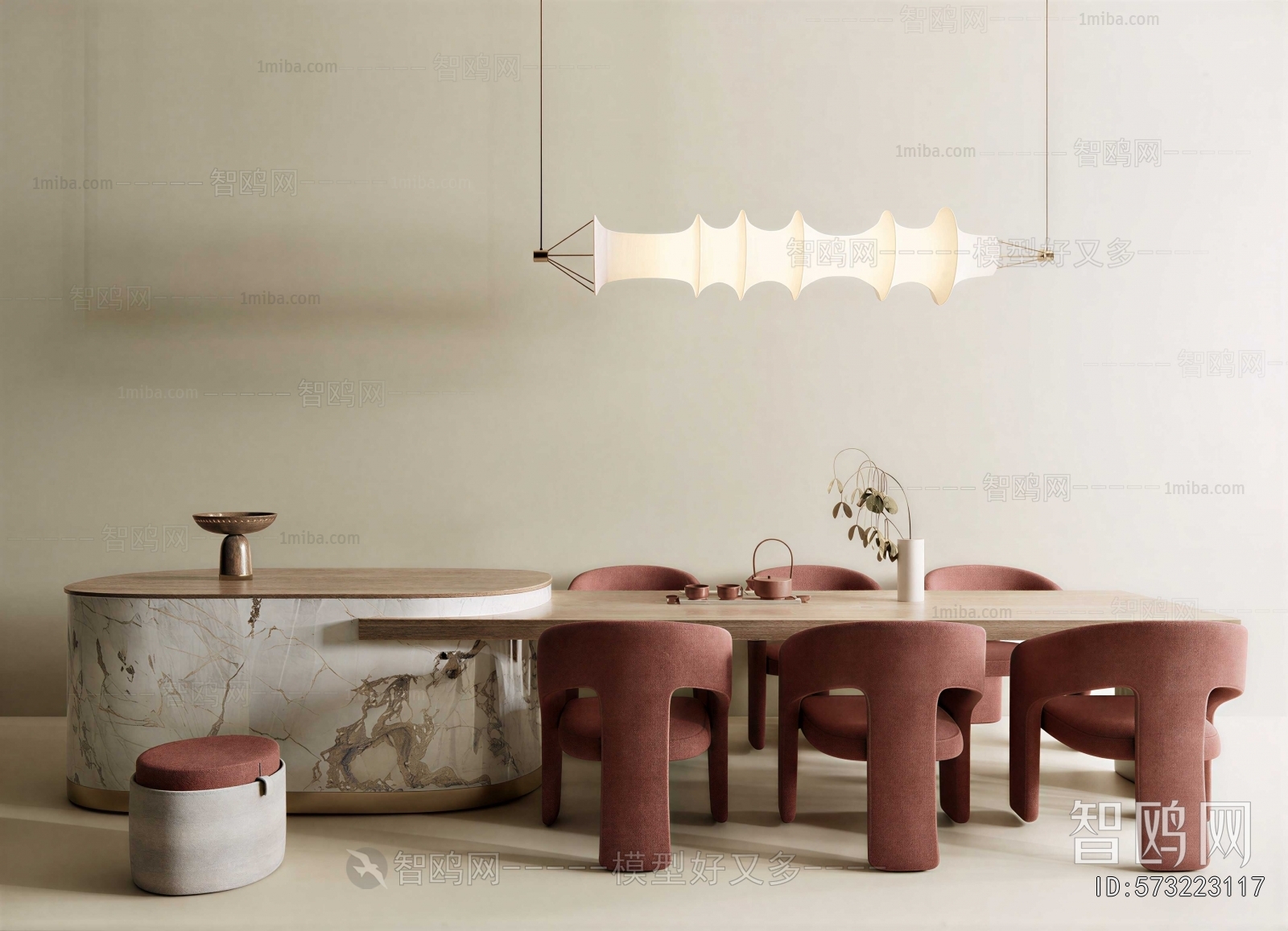 Wabi-sabi Style Dining Table And Chairs