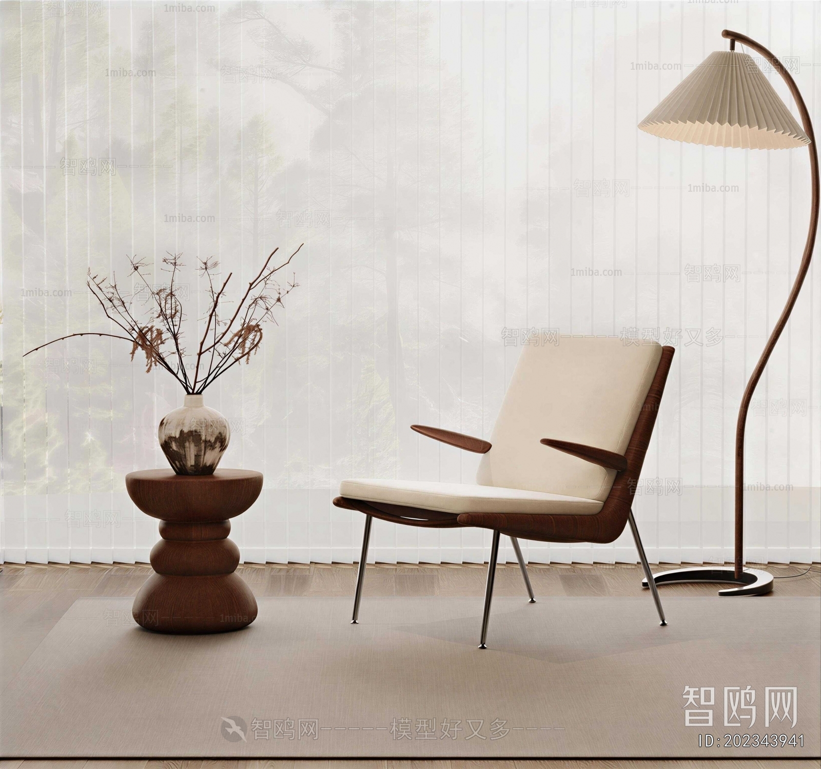 Wabi-sabi Style Lounge Chair