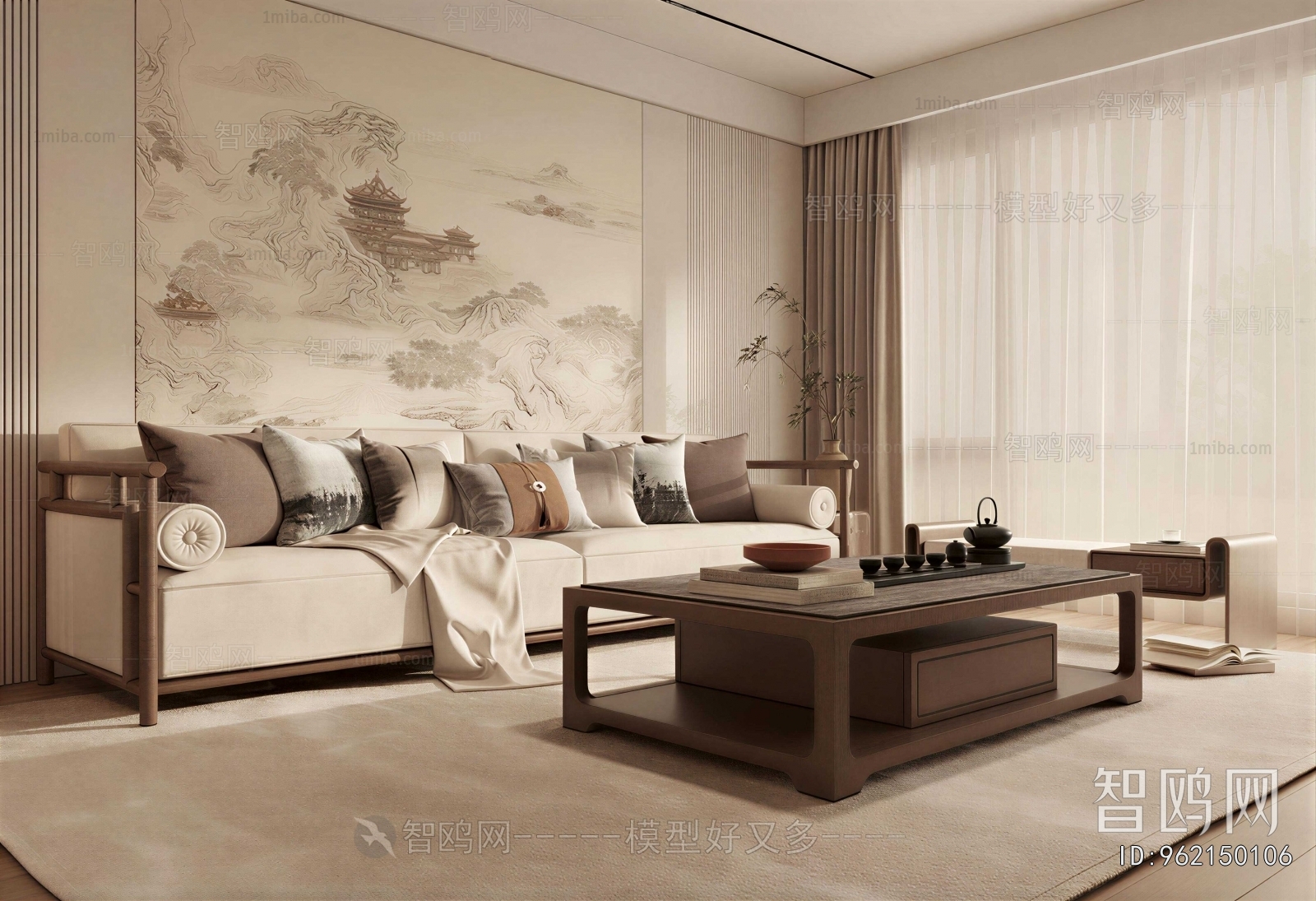 New Chinese Style A Living Room