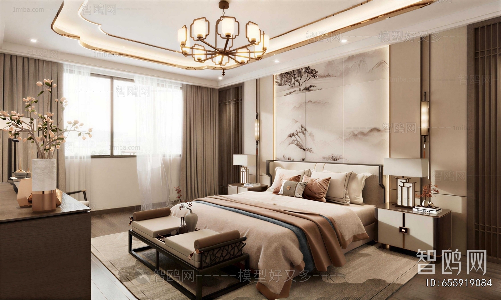 New Chinese Style Bedroom