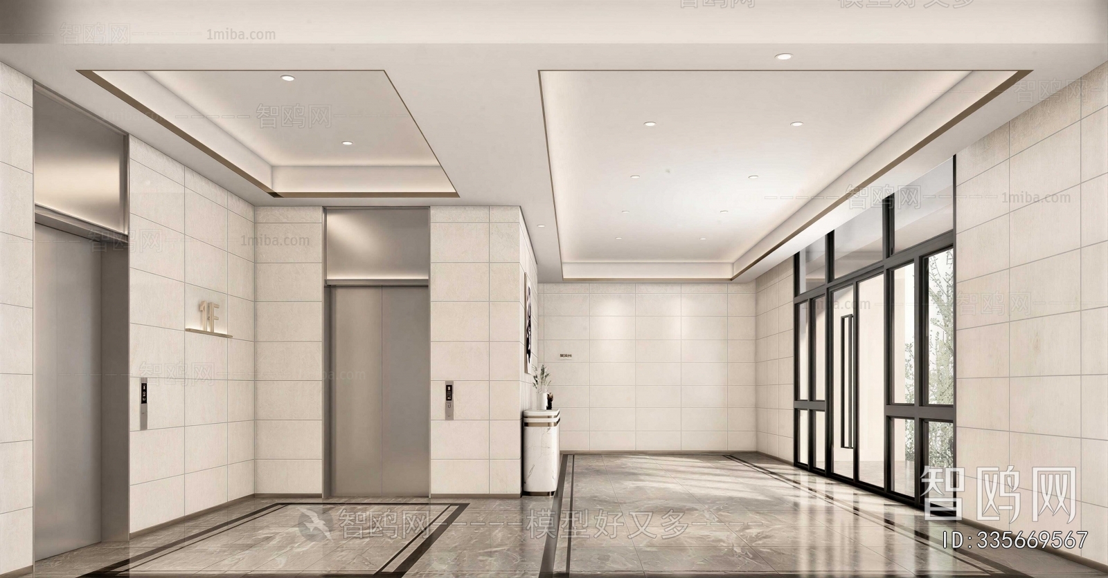 Modern Office Elevator Hall