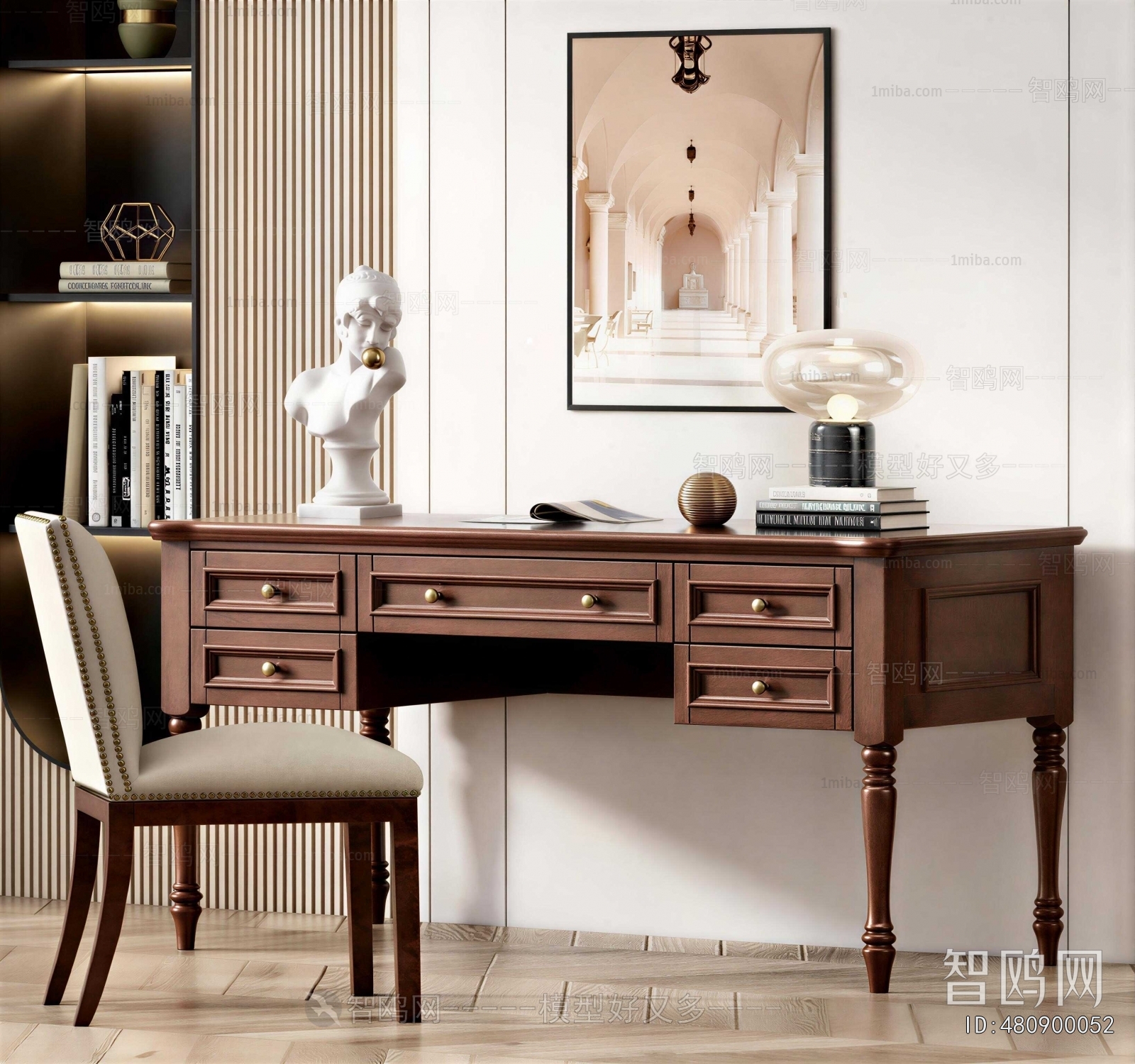 American Style Computer Desk And Chair