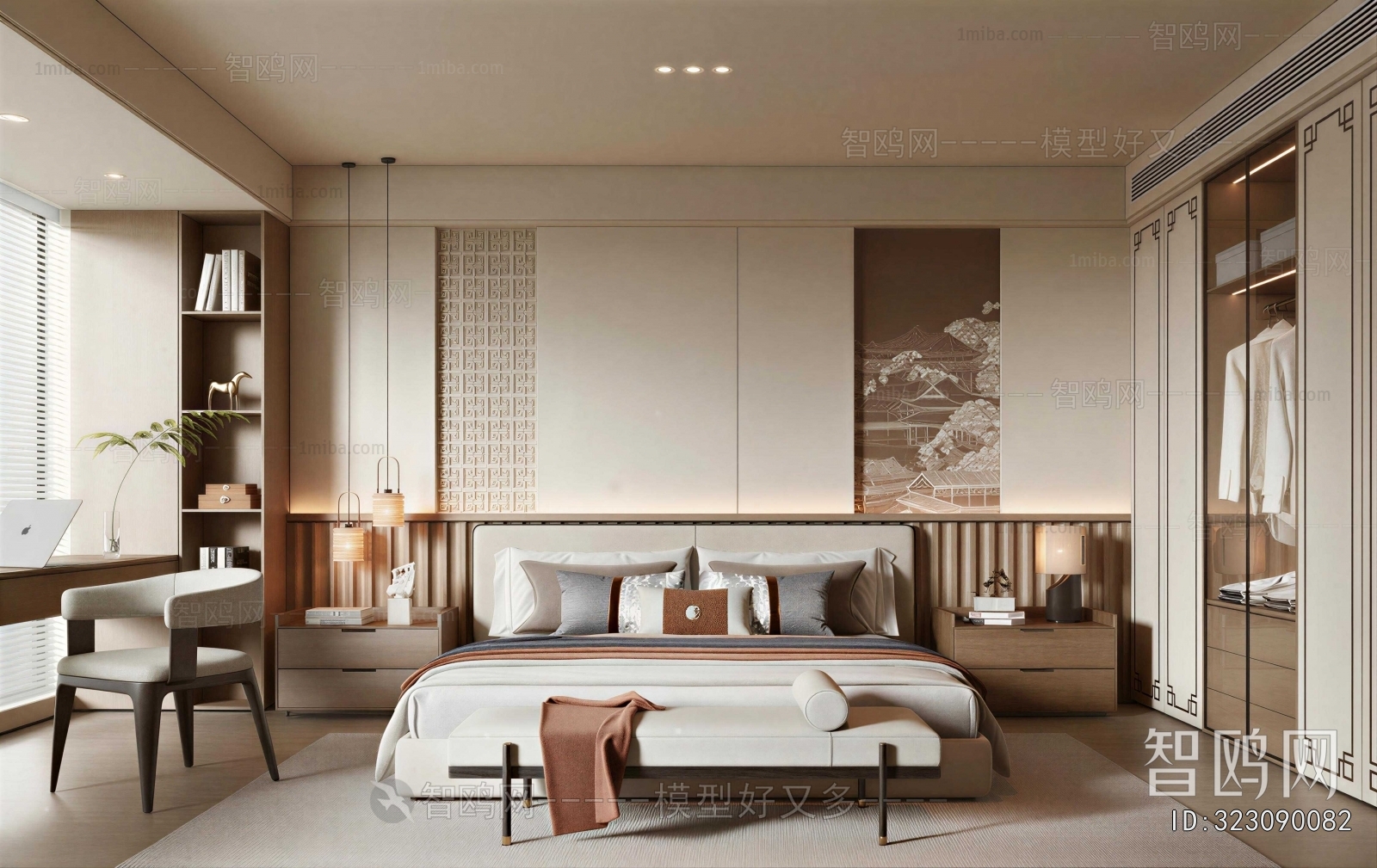 New Chinese Style Bedroom