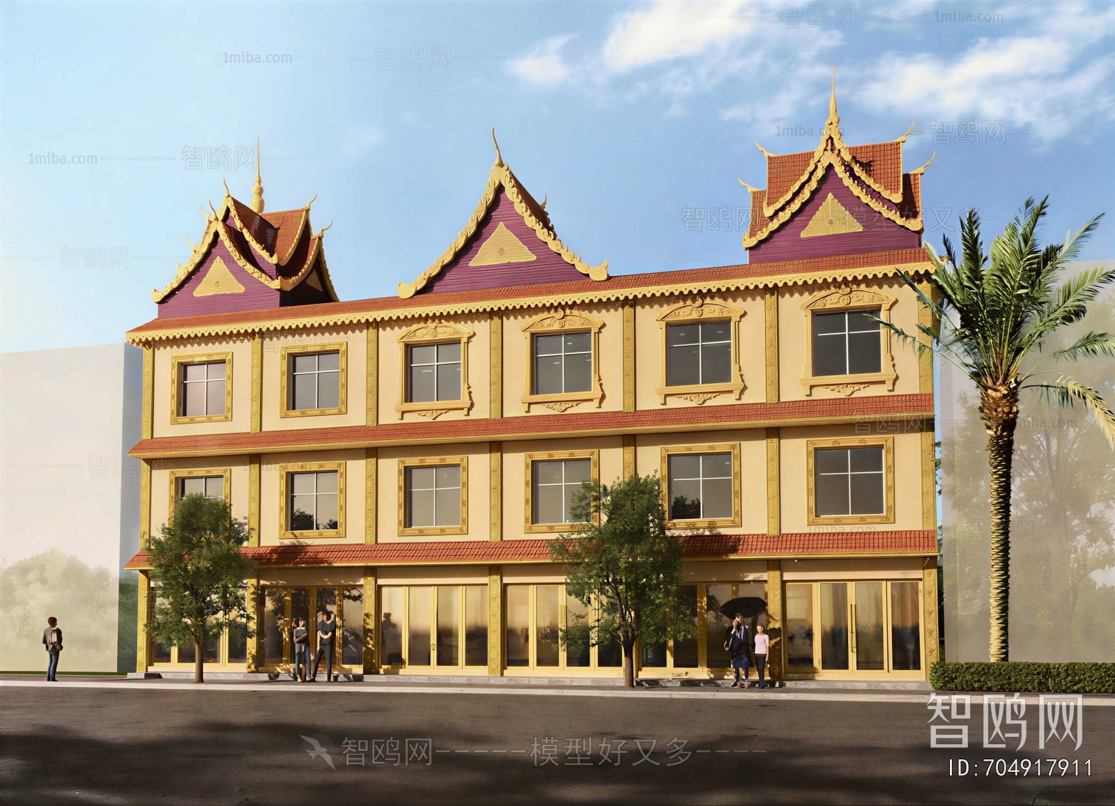 Southeast Asian Style Appearance Of Commercial Building