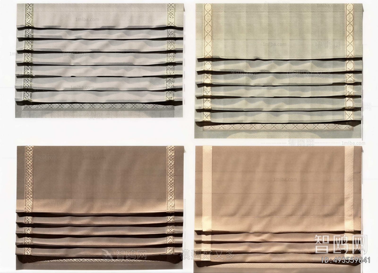 New Chinese Style Roman Curtain