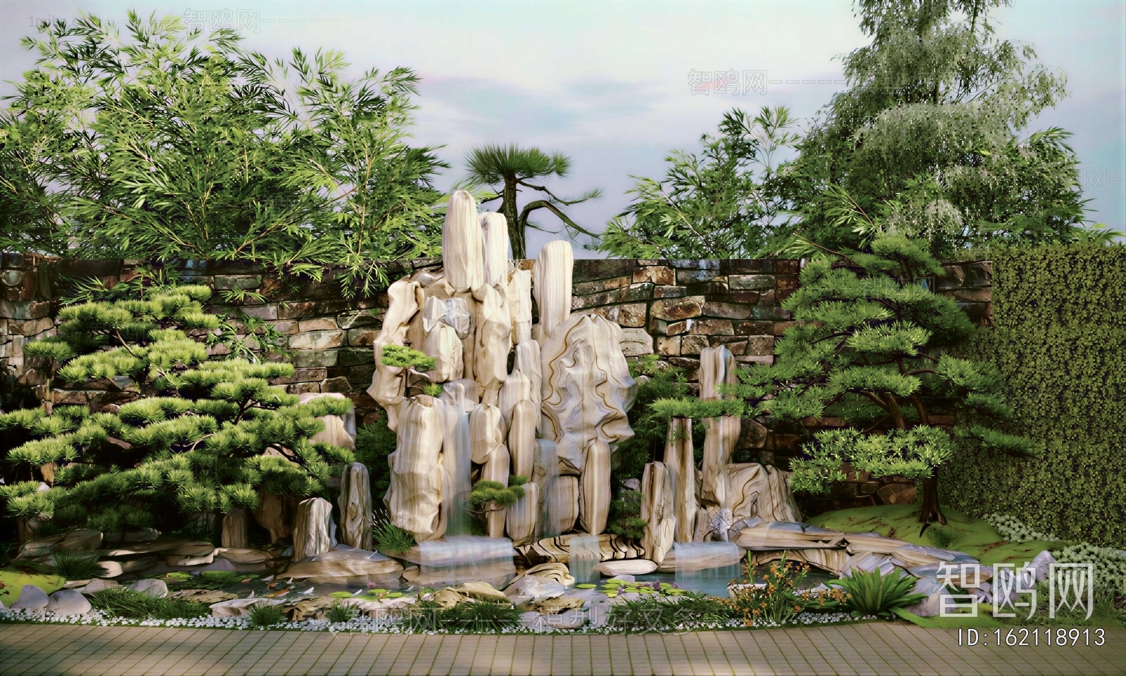 New Chinese Style Rockery Waterscape