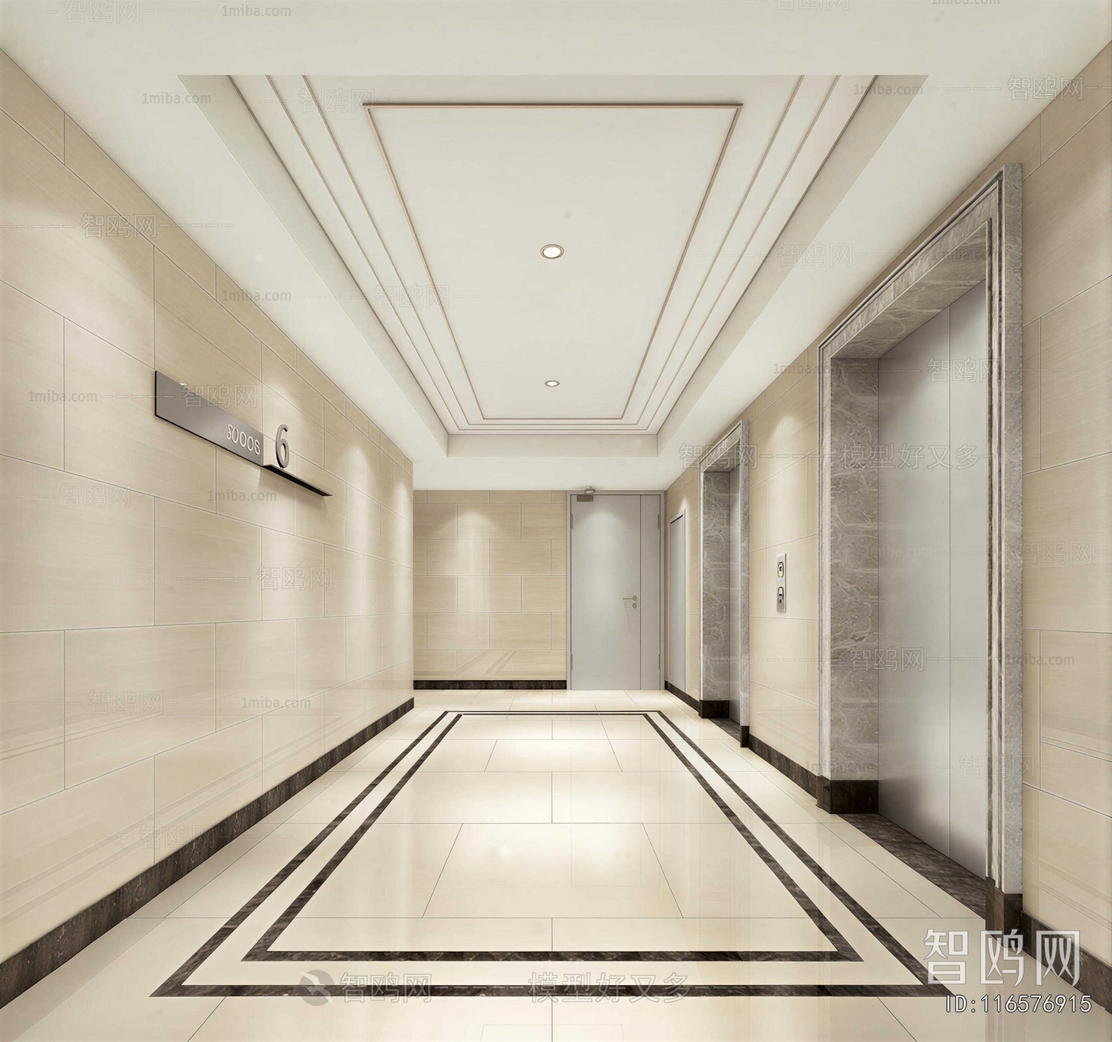 Modern Office Elevator Hall