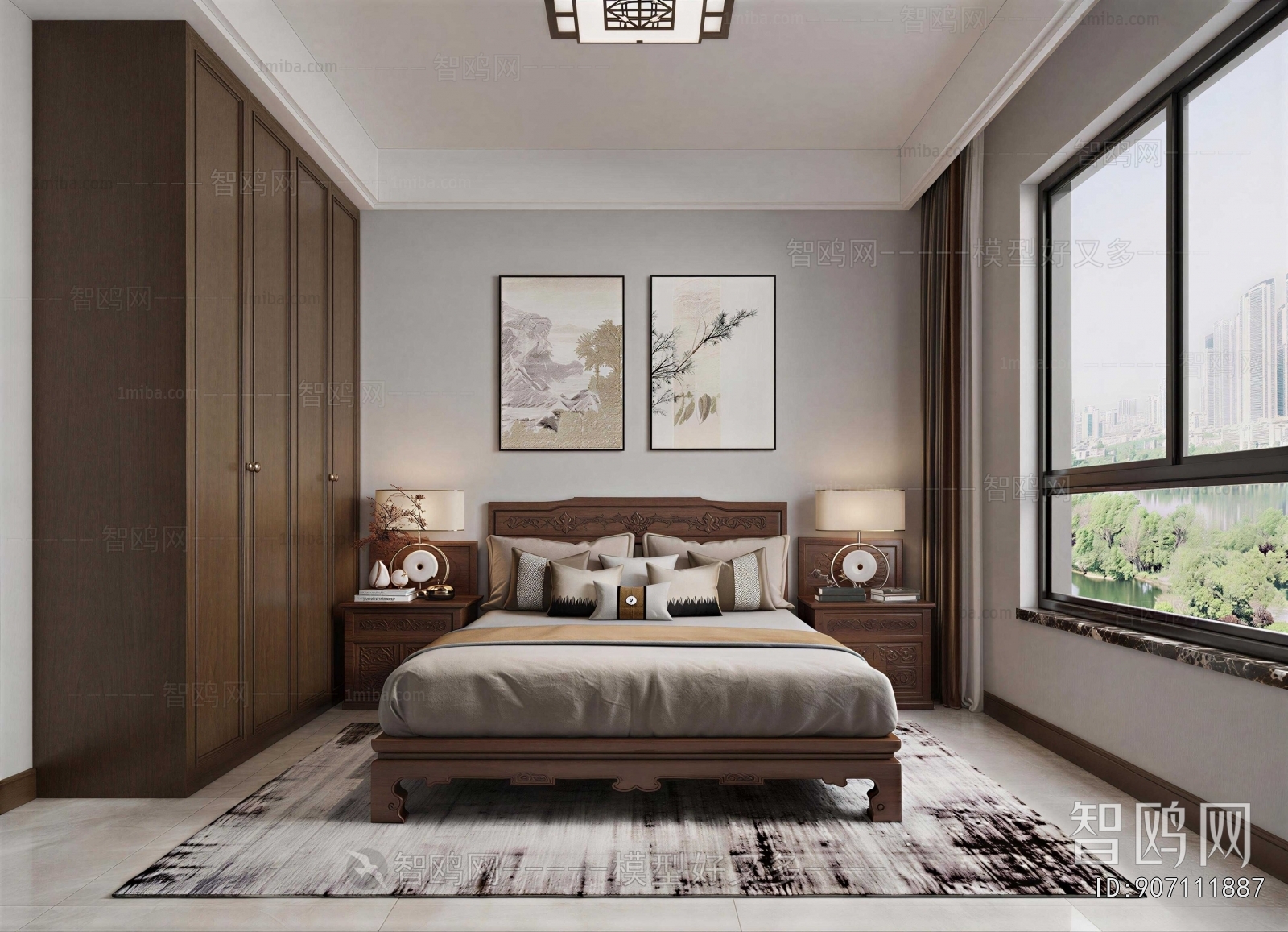 New Chinese Style Bedroom