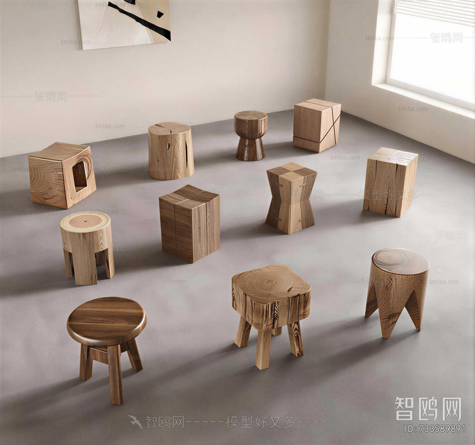 Wabi-sabi Style Stool