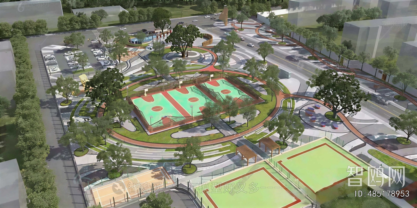Modern Architectural Bird's-eye View Planning