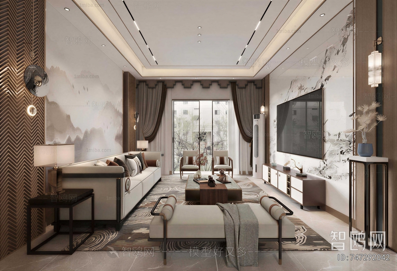 New Chinese Style A Living Room