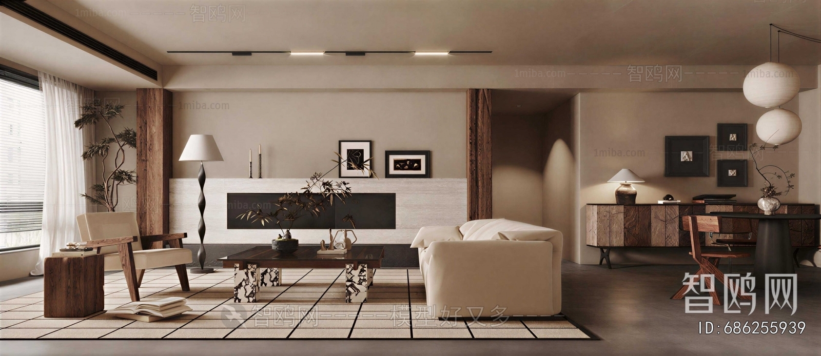 Wabi-sabi Style A Living Room