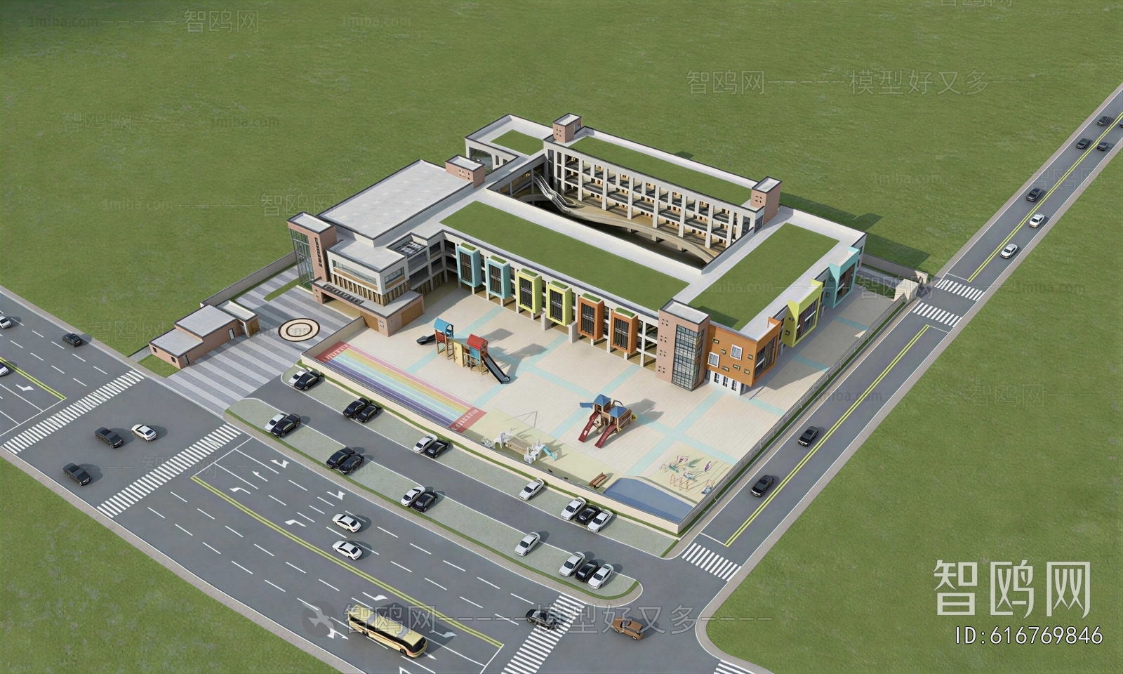 Modern Architectural Bird's-eye View Planning