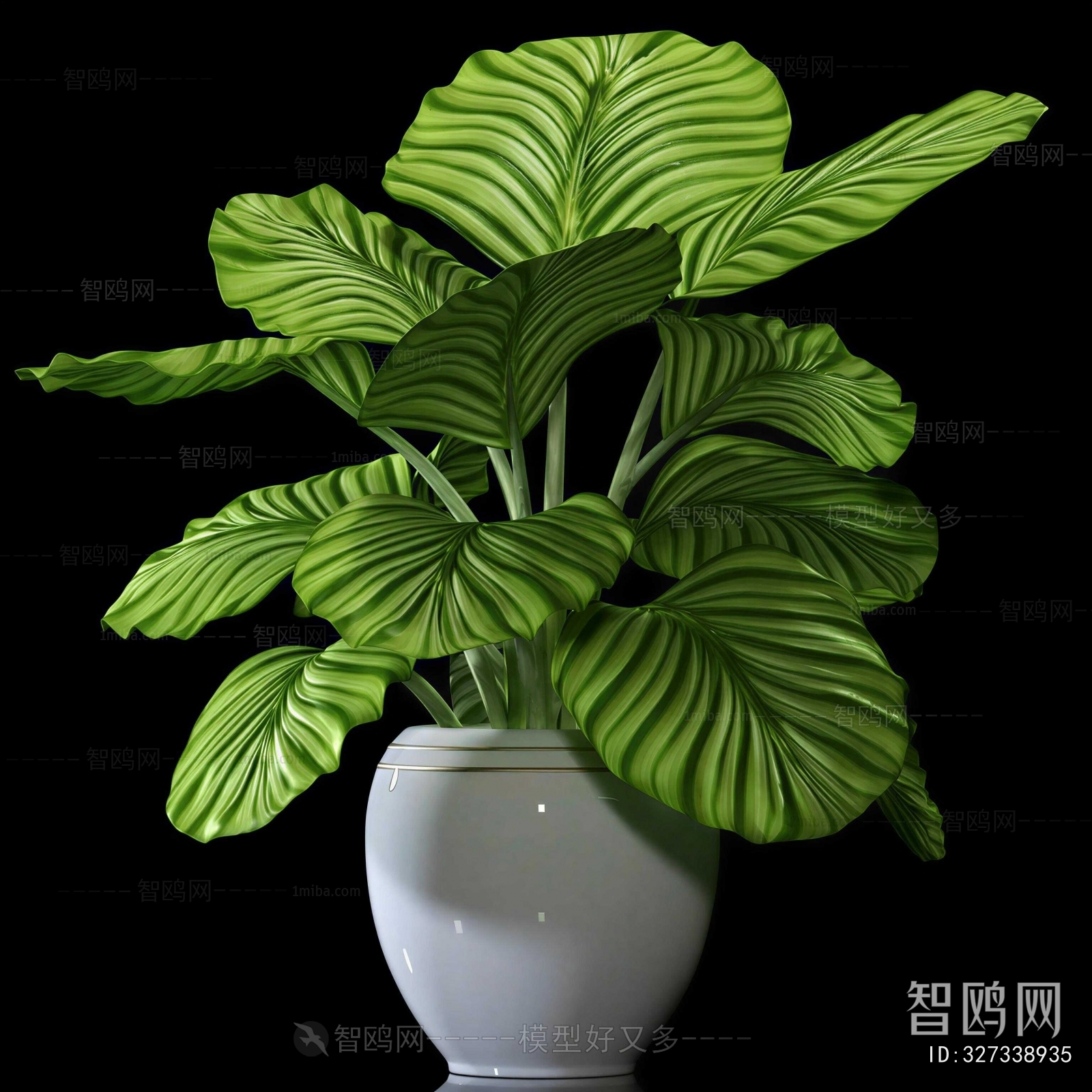 Modern Potted Green Plant