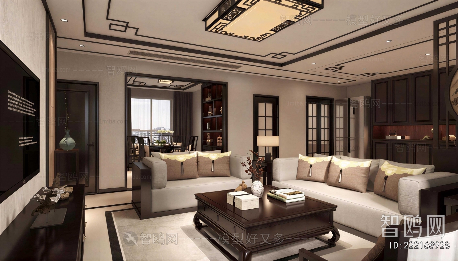 New Chinese Style A Living Room