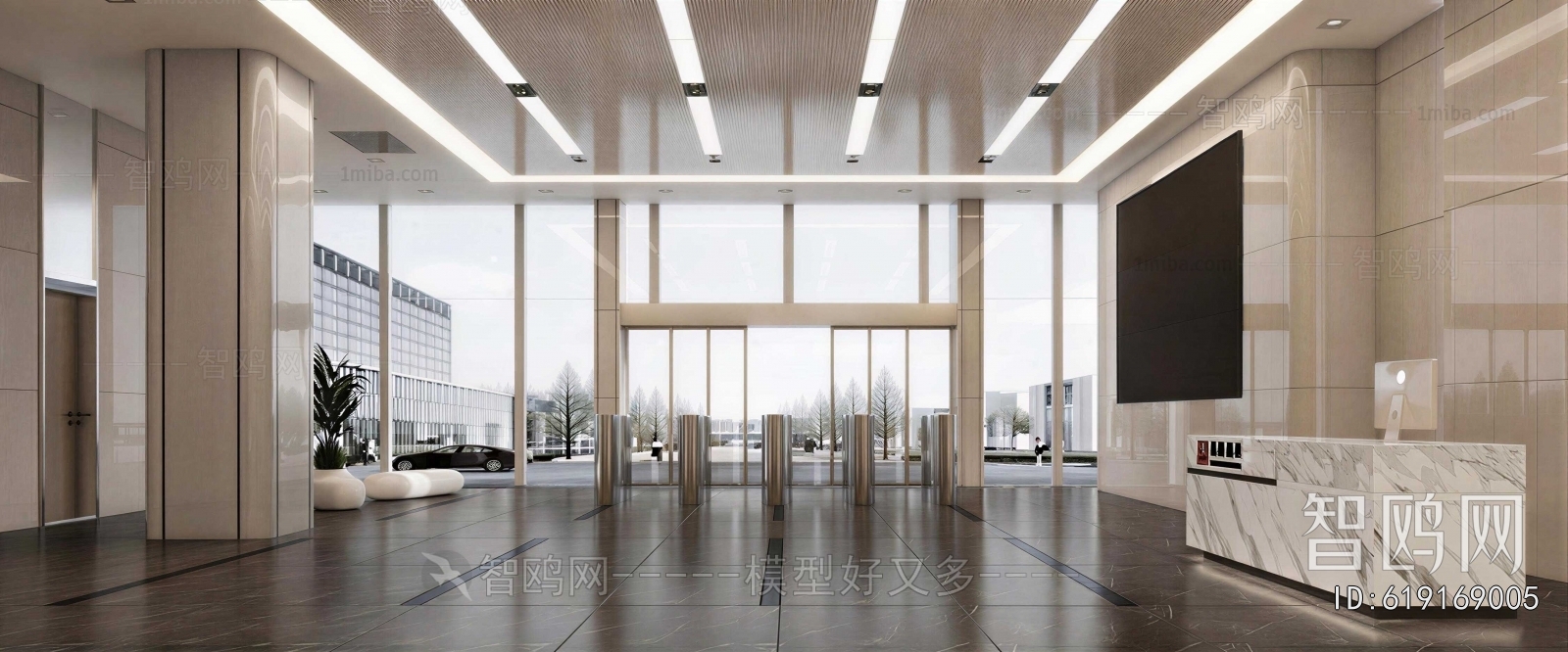 Modern Office Reception Desk