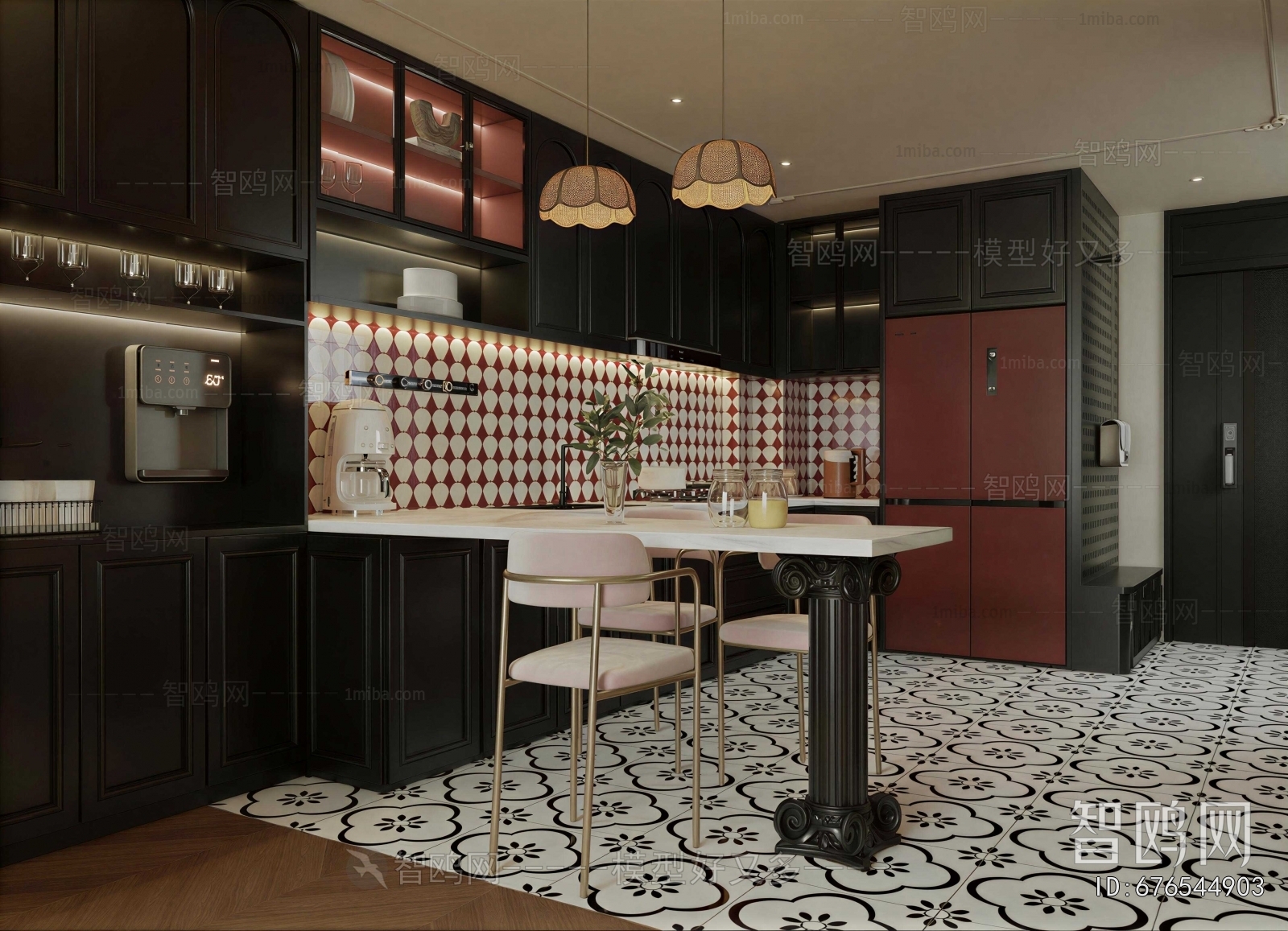Retro Style Open Kitchen