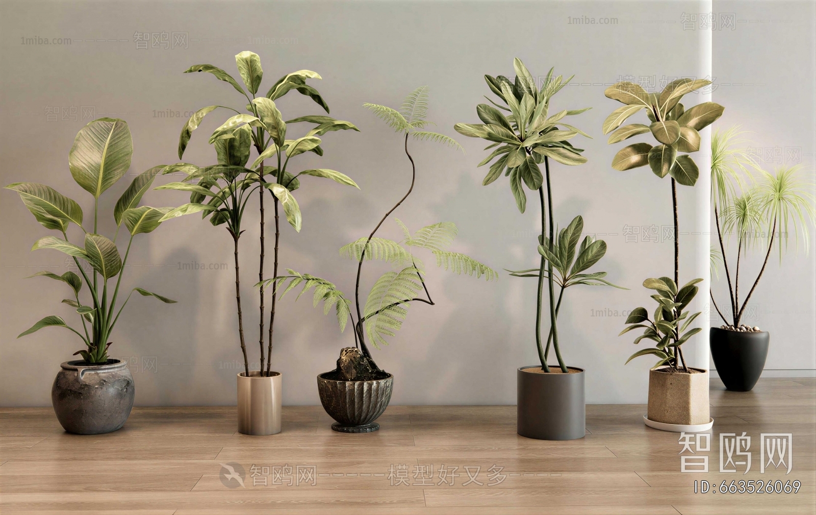 Modern Ground Green Plant Potted Plants