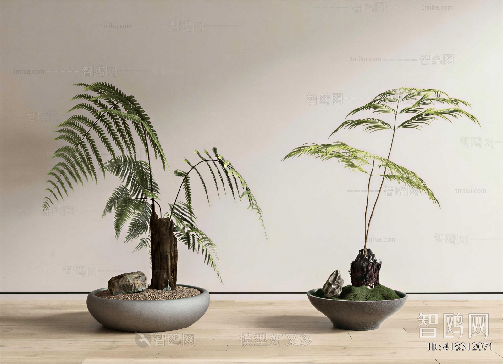 New Chinese Style Potted Green Plant