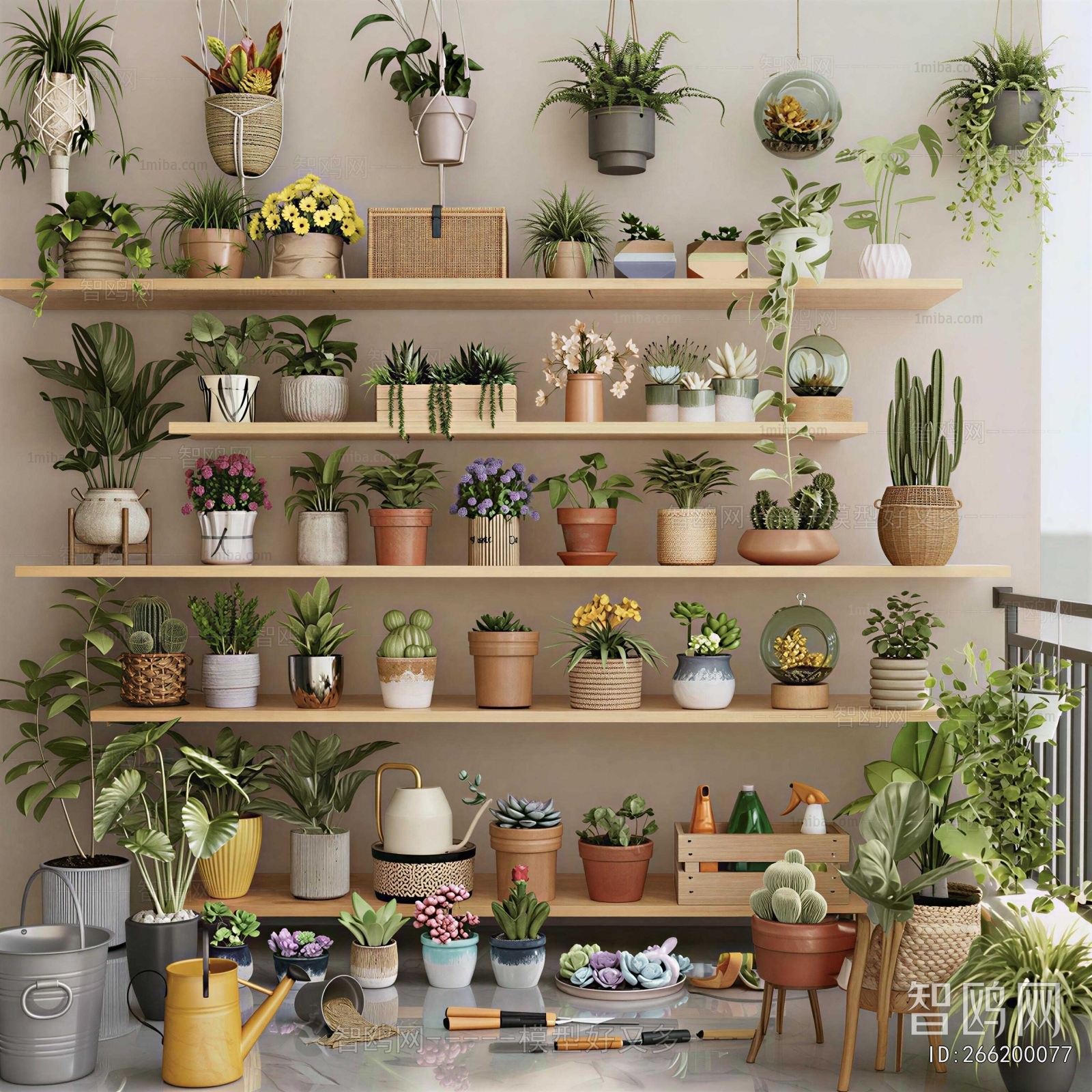 Modern Potted Green Plant