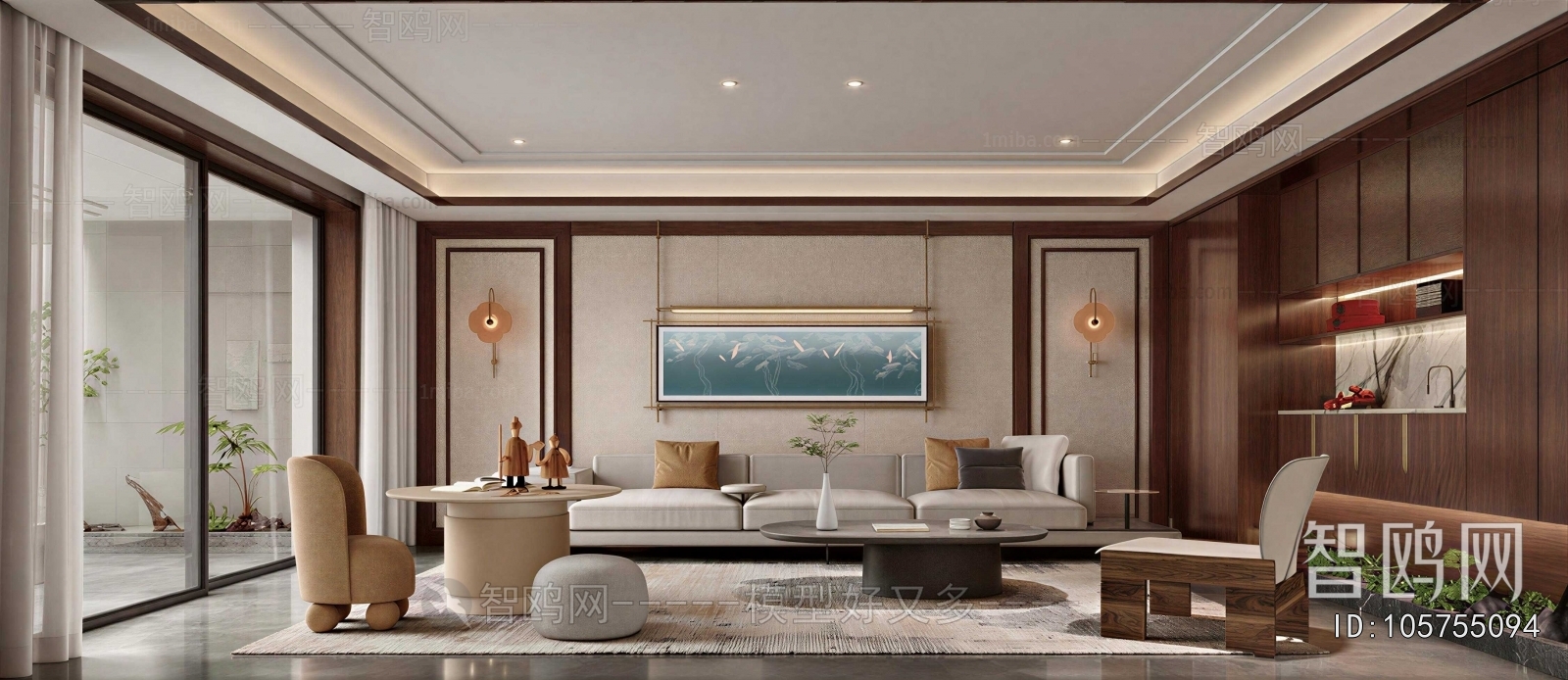 New Chinese Style A Living Room