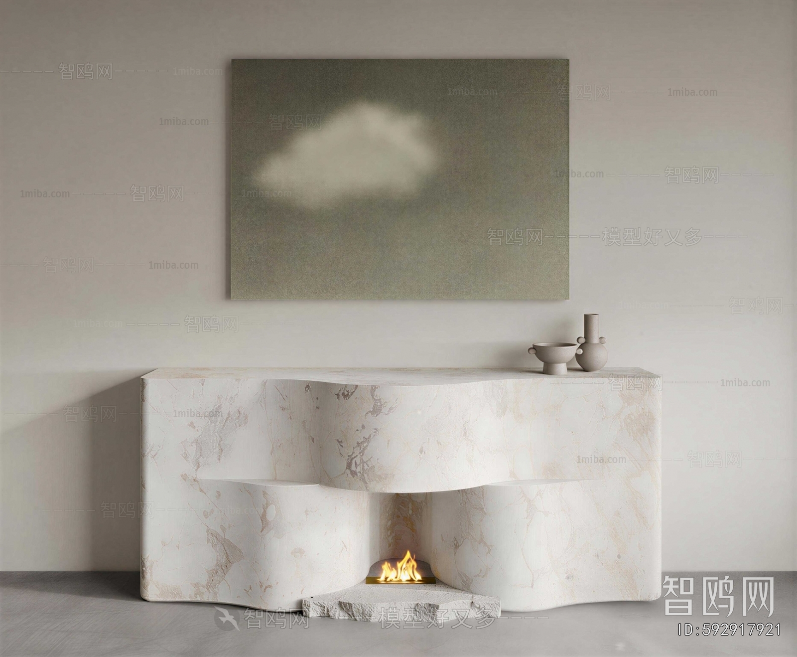 Wabi-sabi Style Fireplace