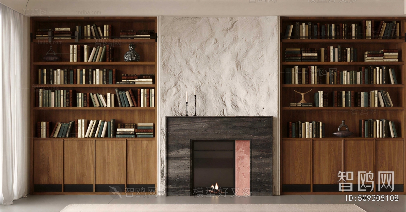 Wabi-sabi Style Fireplace