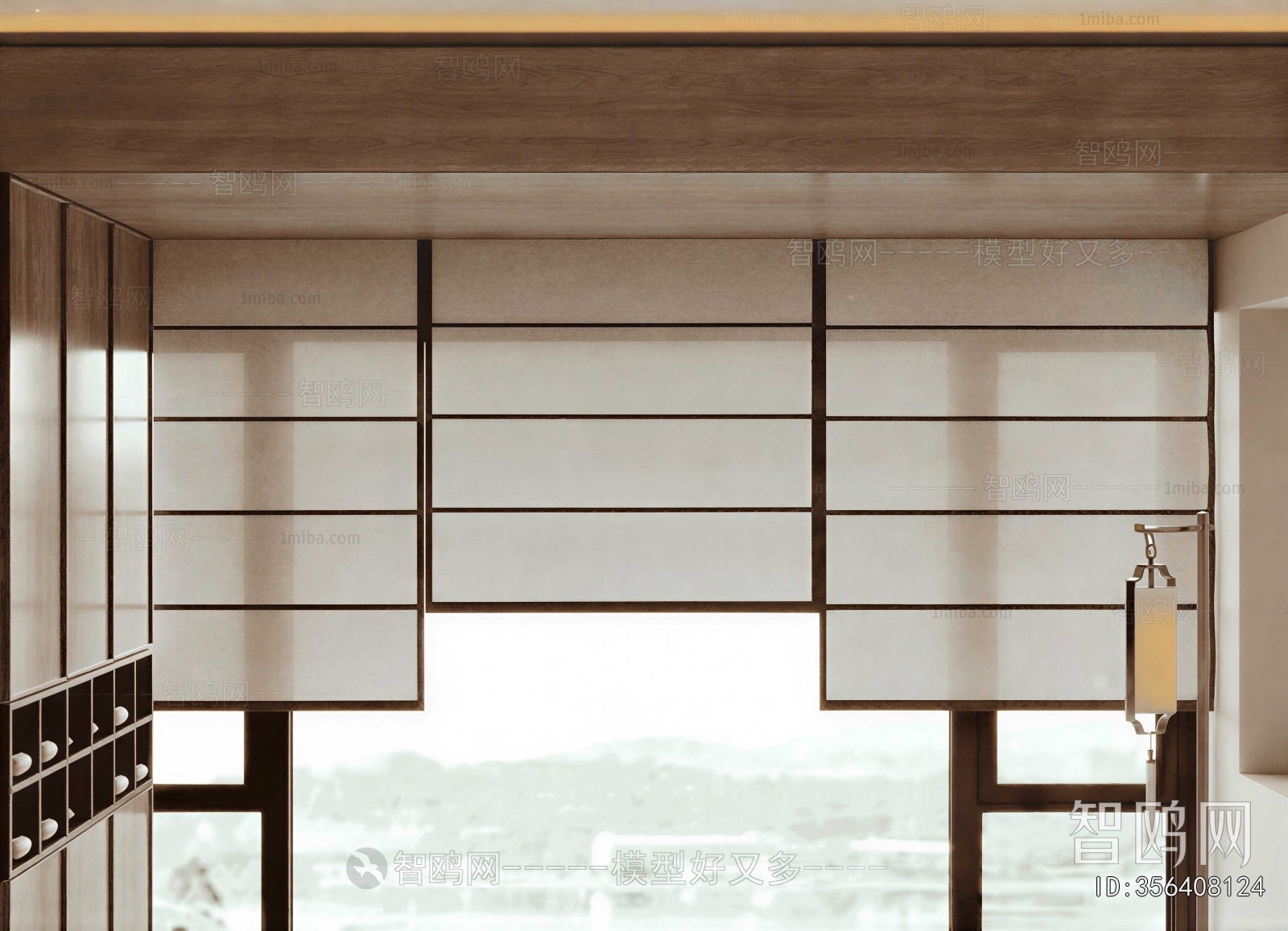 New Chinese Style Roman Curtain