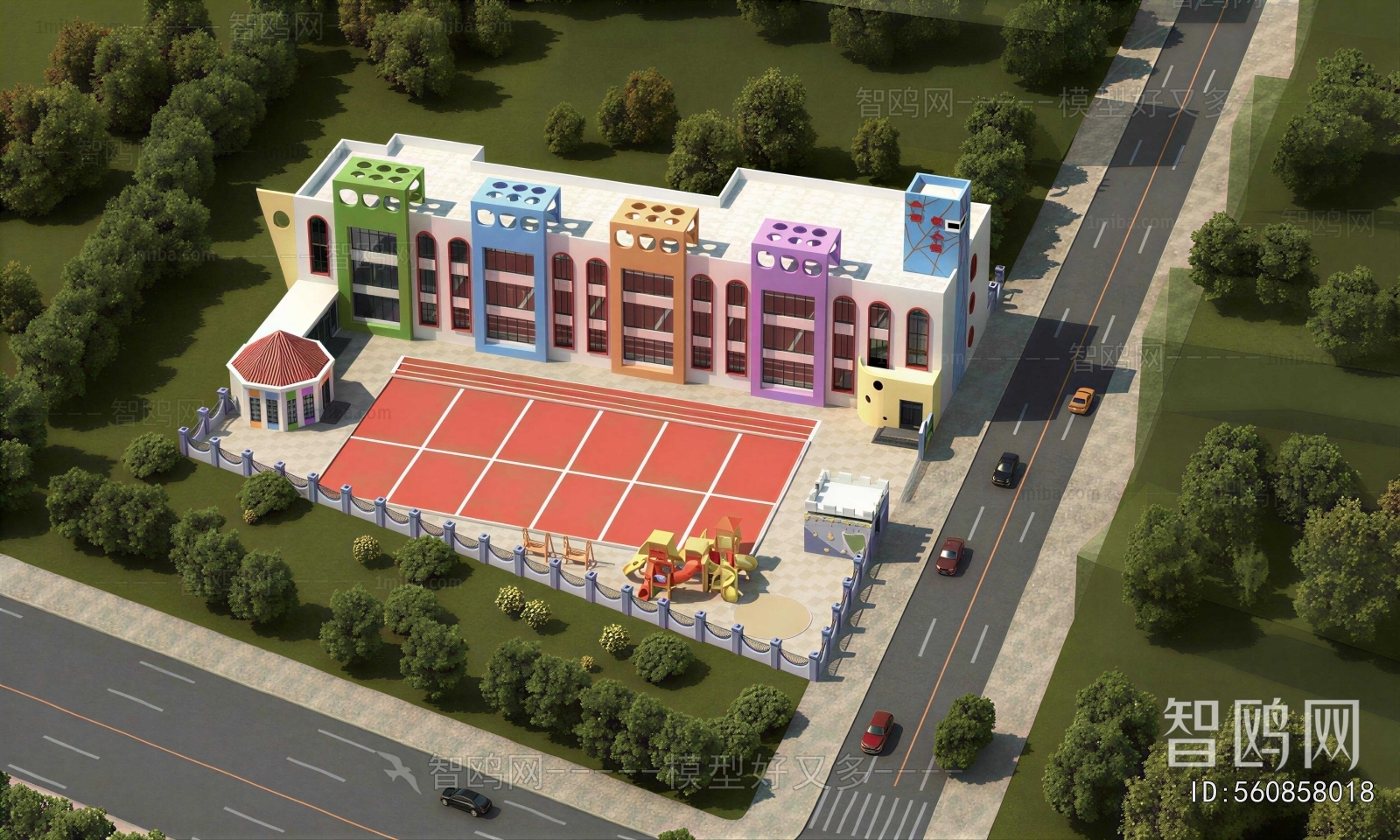Modern Architectural Bird's-eye View Planning