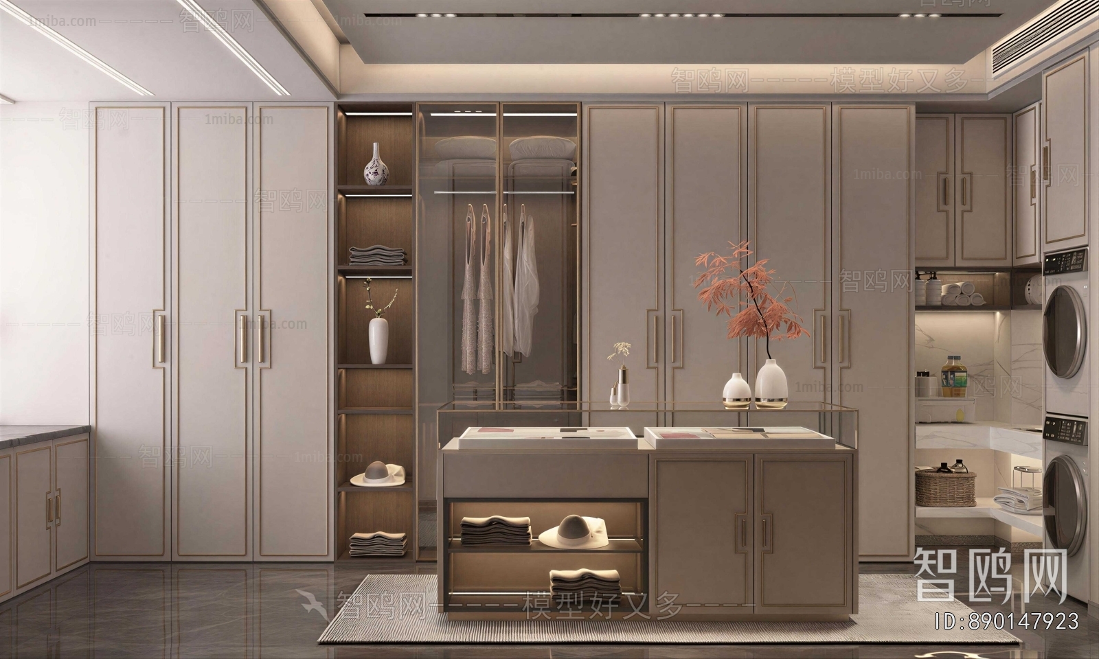 New Chinese Style Clothes Storage Area
