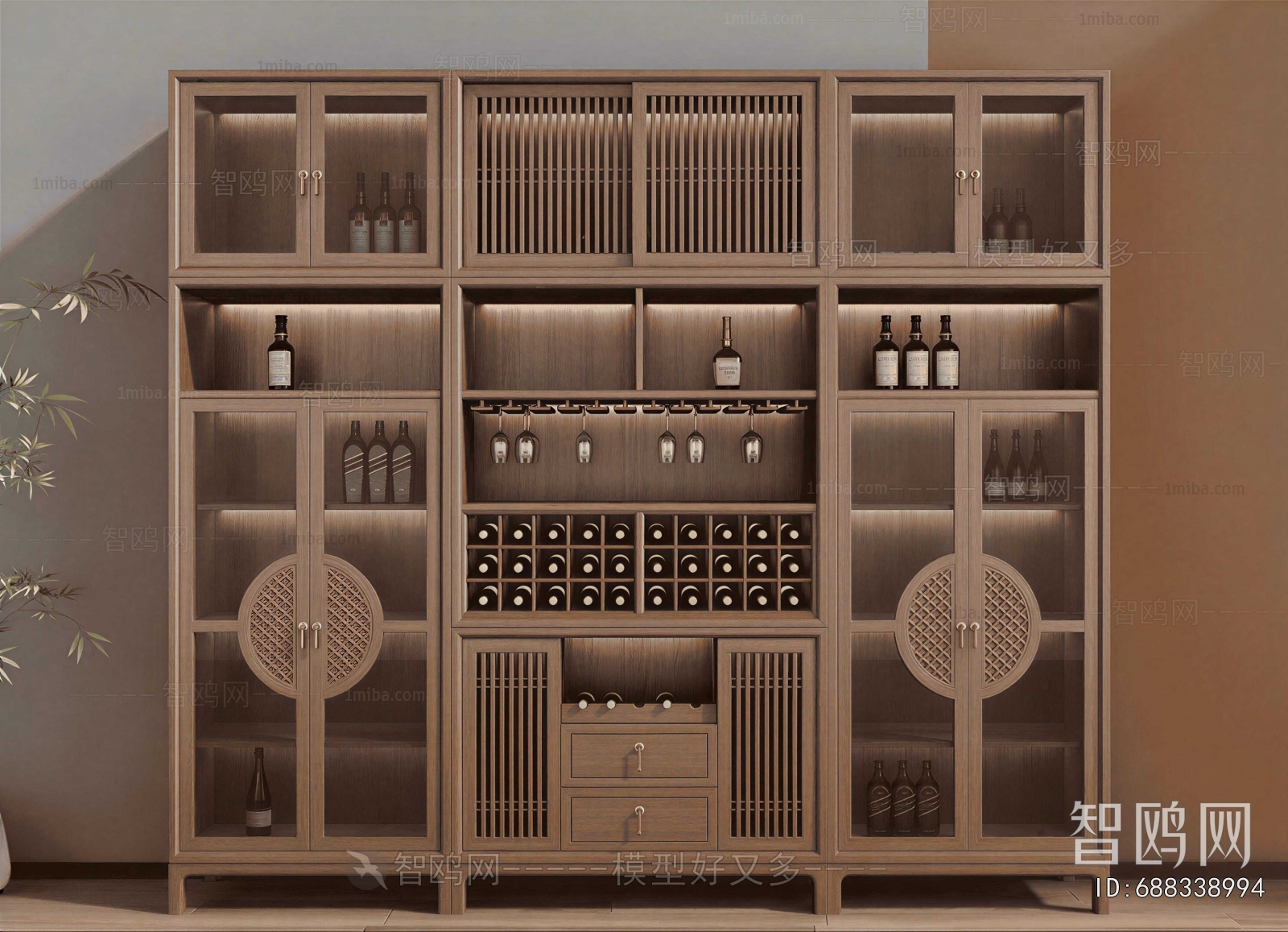 New Chinese Style Wine Cabinet