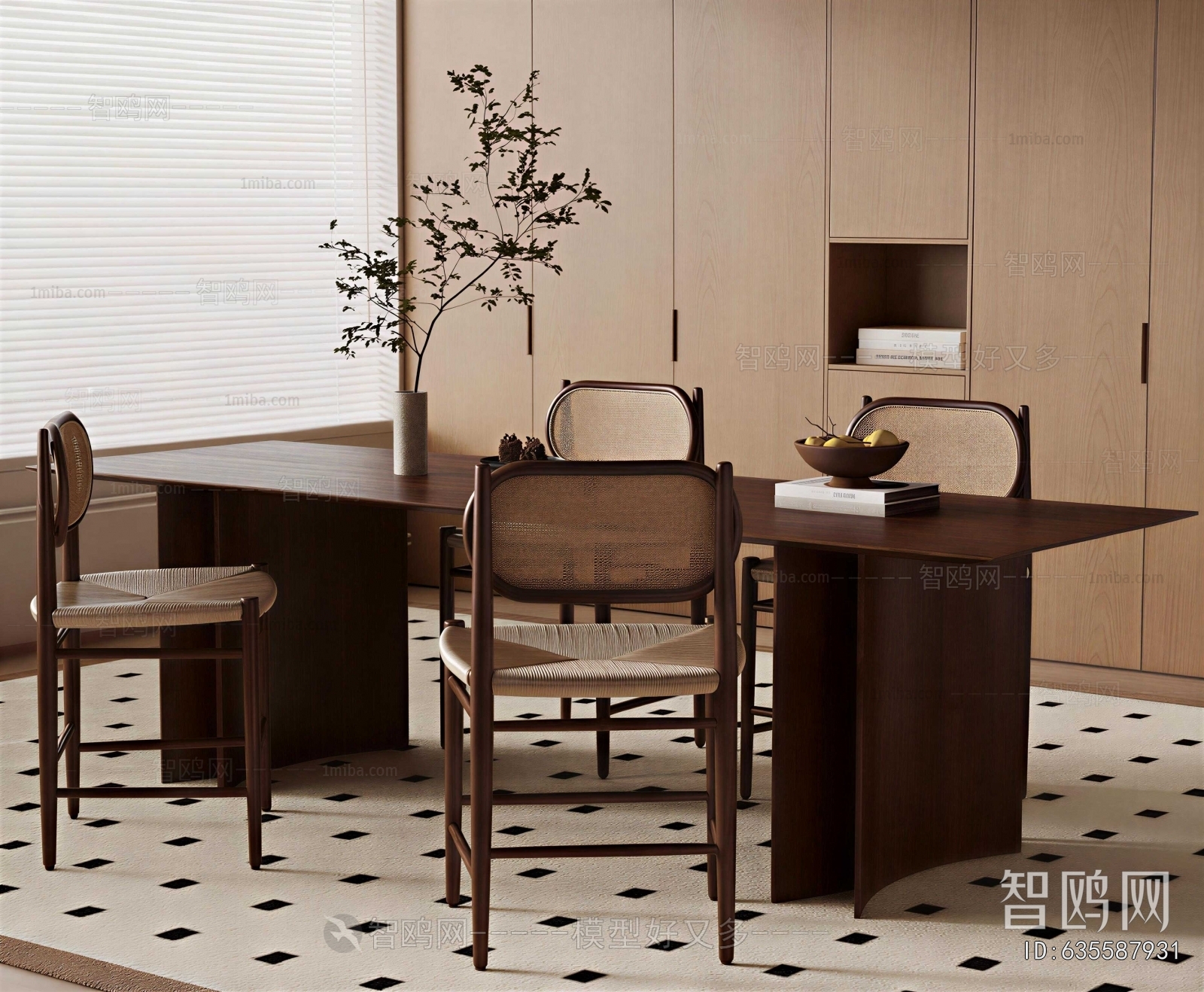 Wabi-sabi Style Dining Table And Chairs