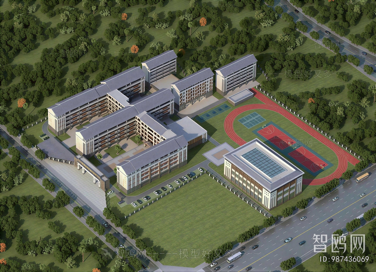 Modern Architectural Bird's-eye View Planning