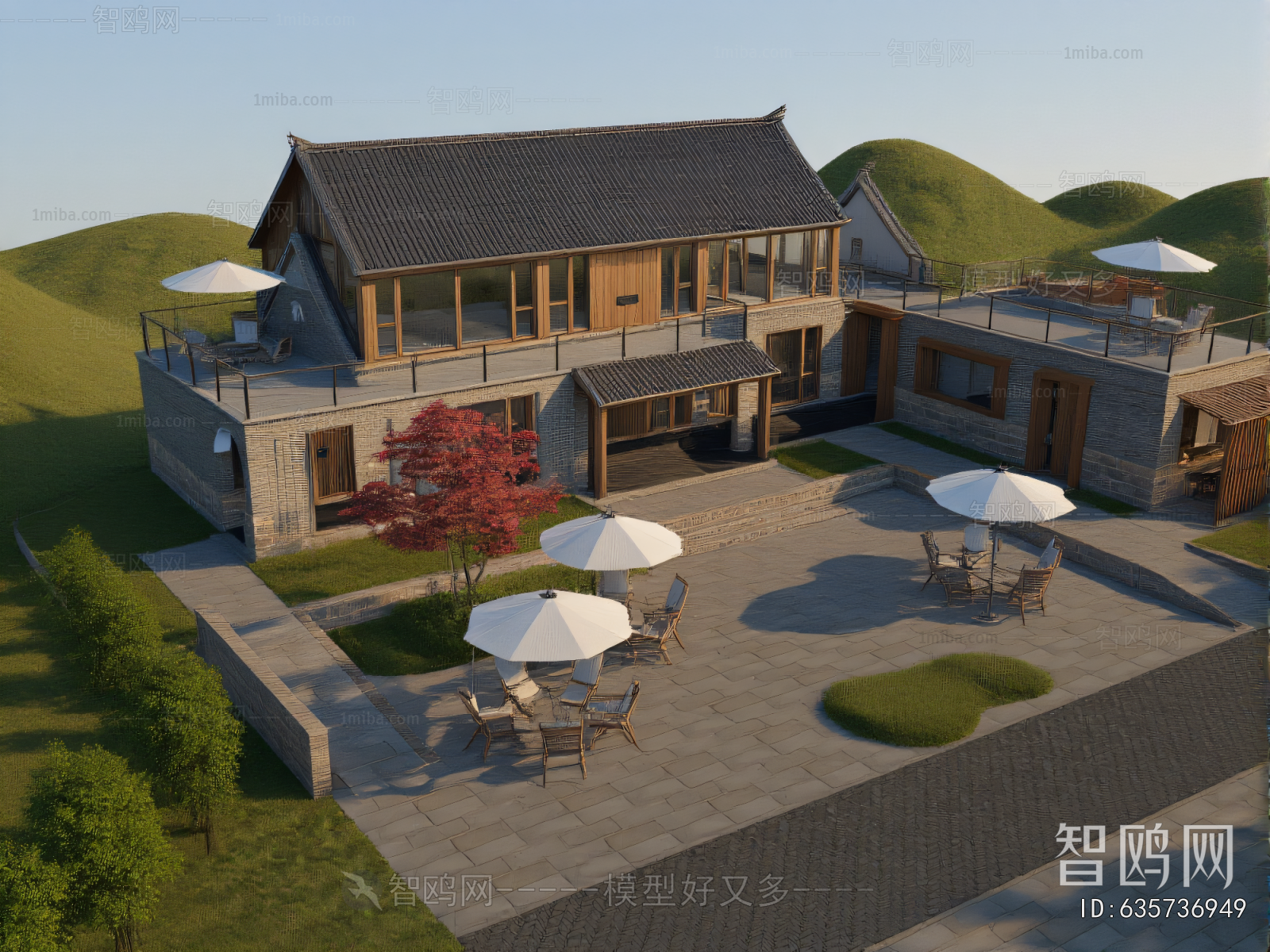 New Chinese Style Appearance Of Commercial Building