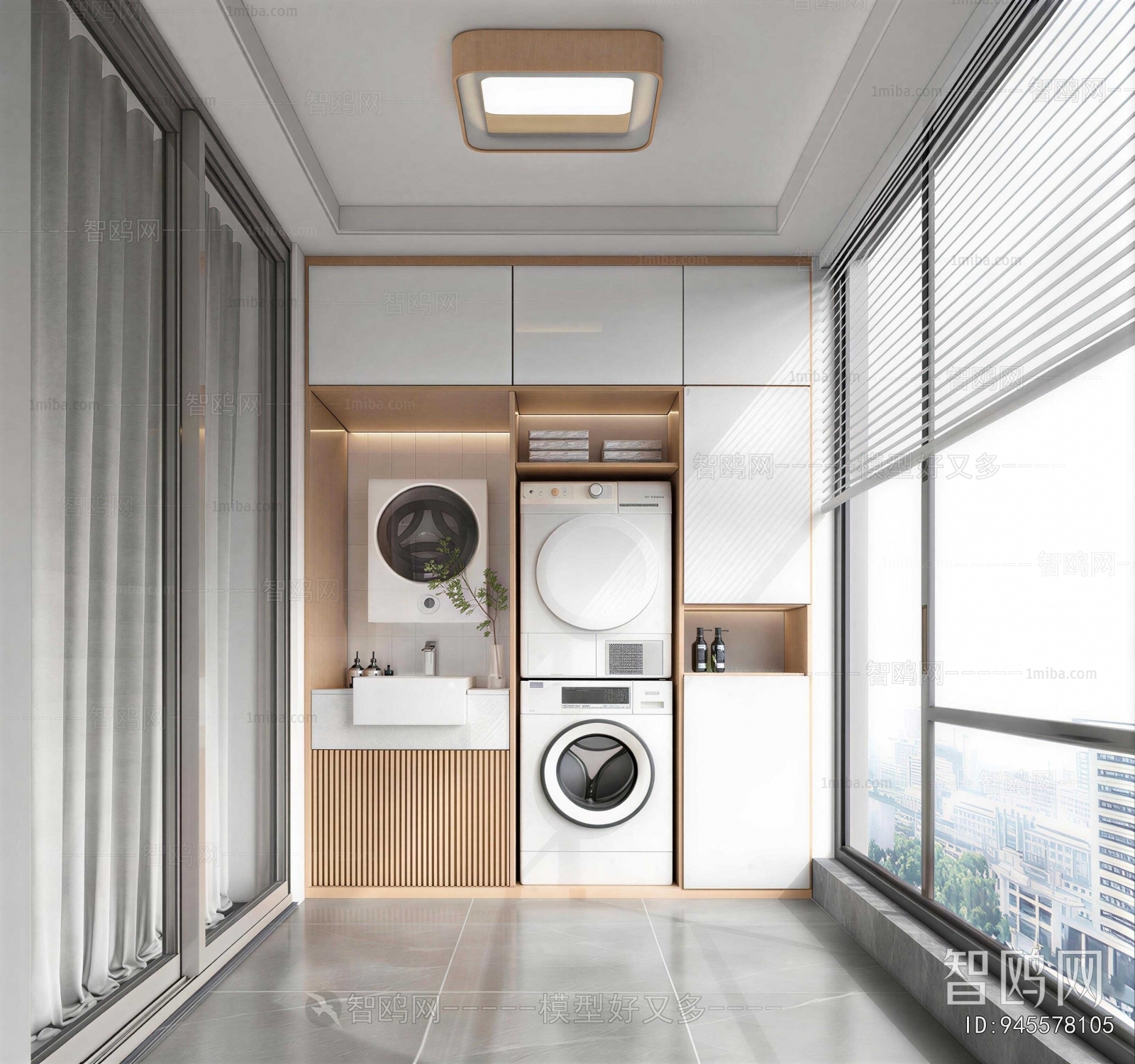 Modern Balcony Laundry Room